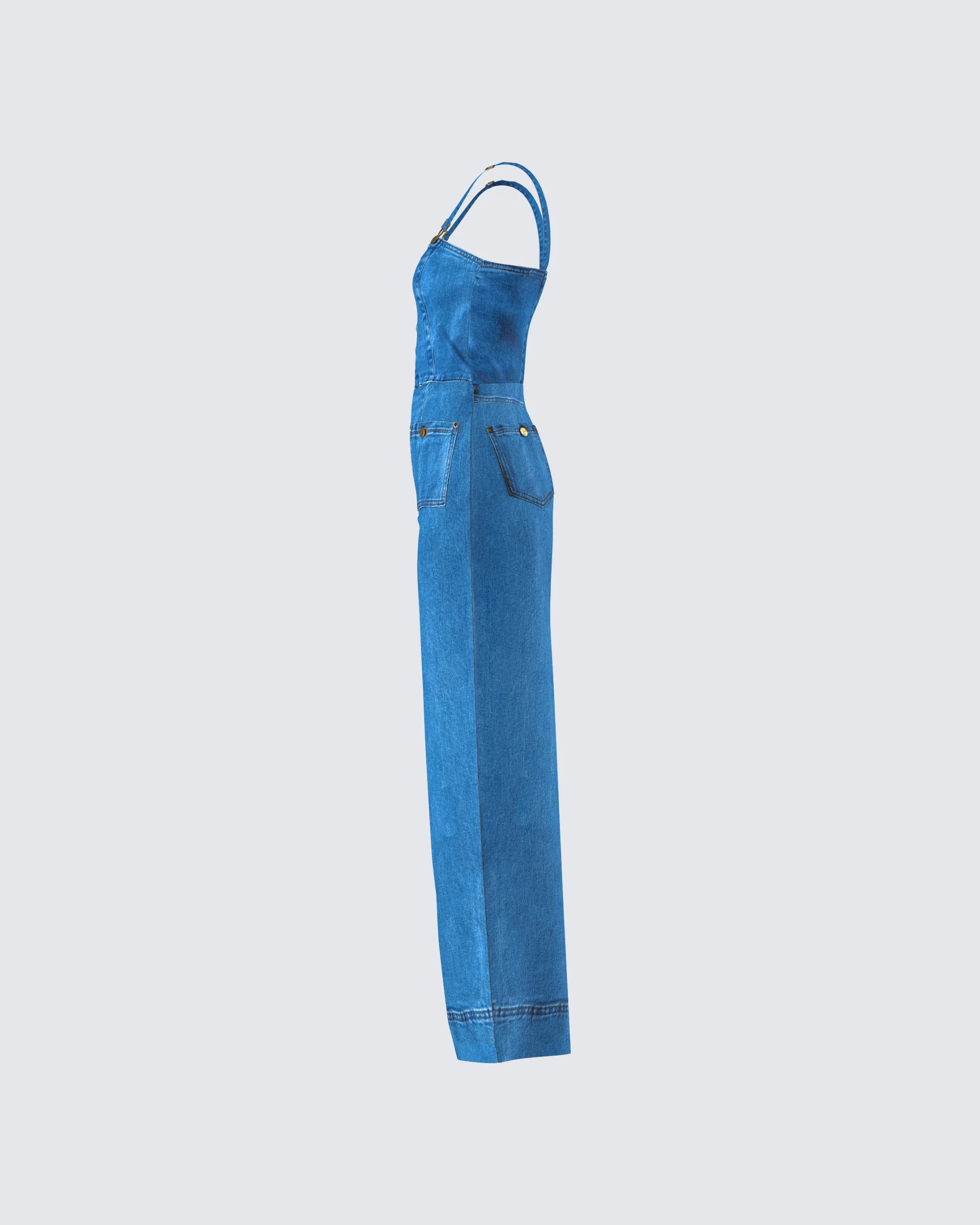 Fawn Blue Denim Overalls - Image 2