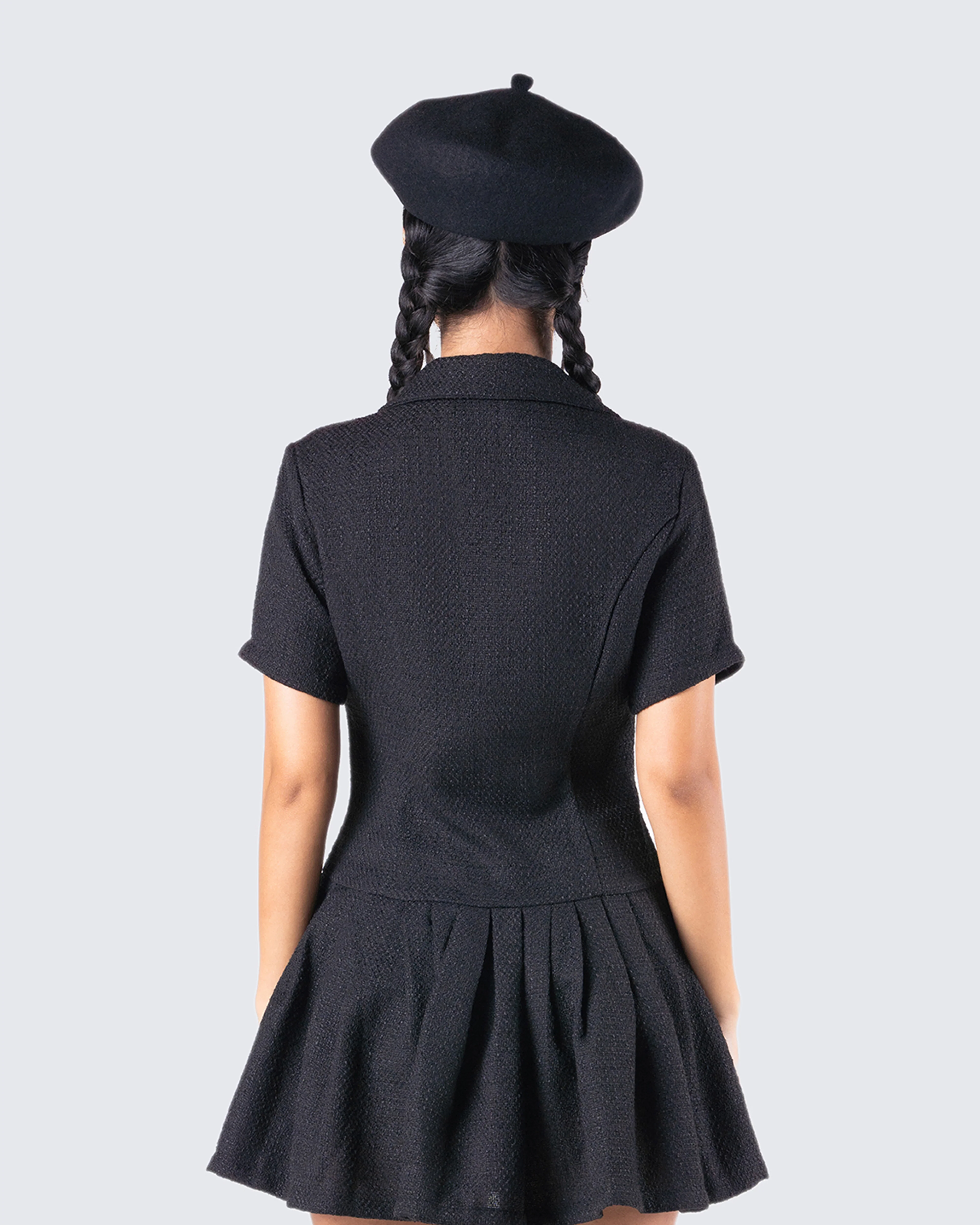 Felix Black Mini Dress - Image 7