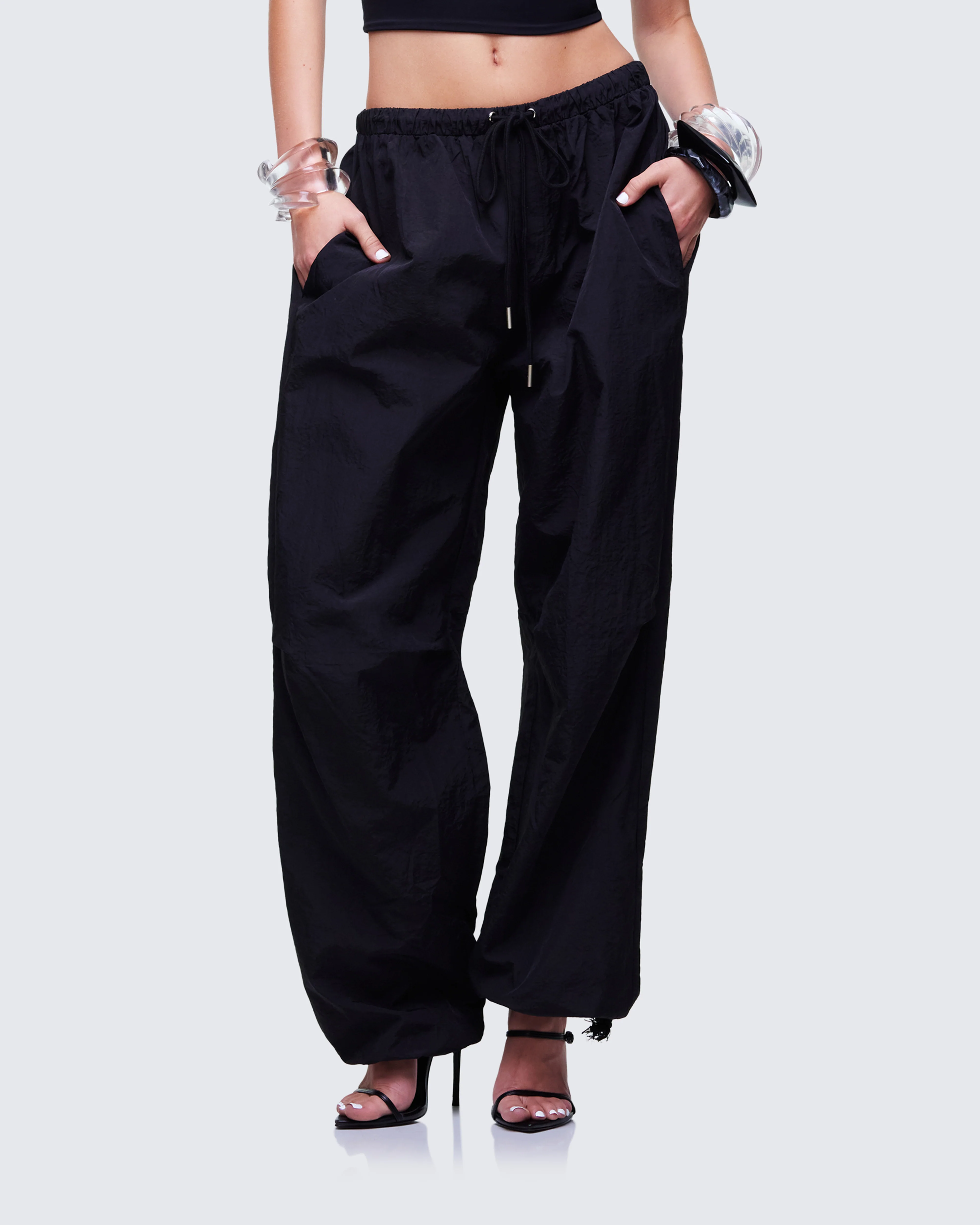 Finley Black Parachute Pant - Image 3