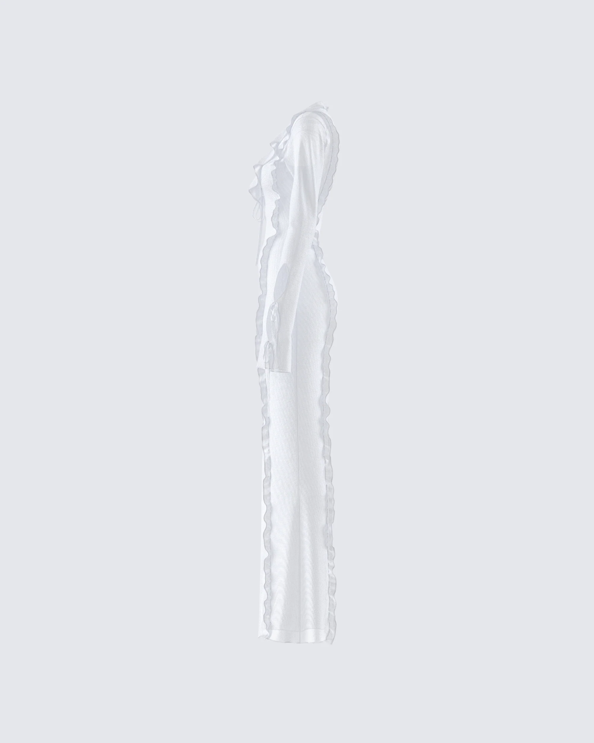 Florence White Mesh Maxi Dress - Image 2