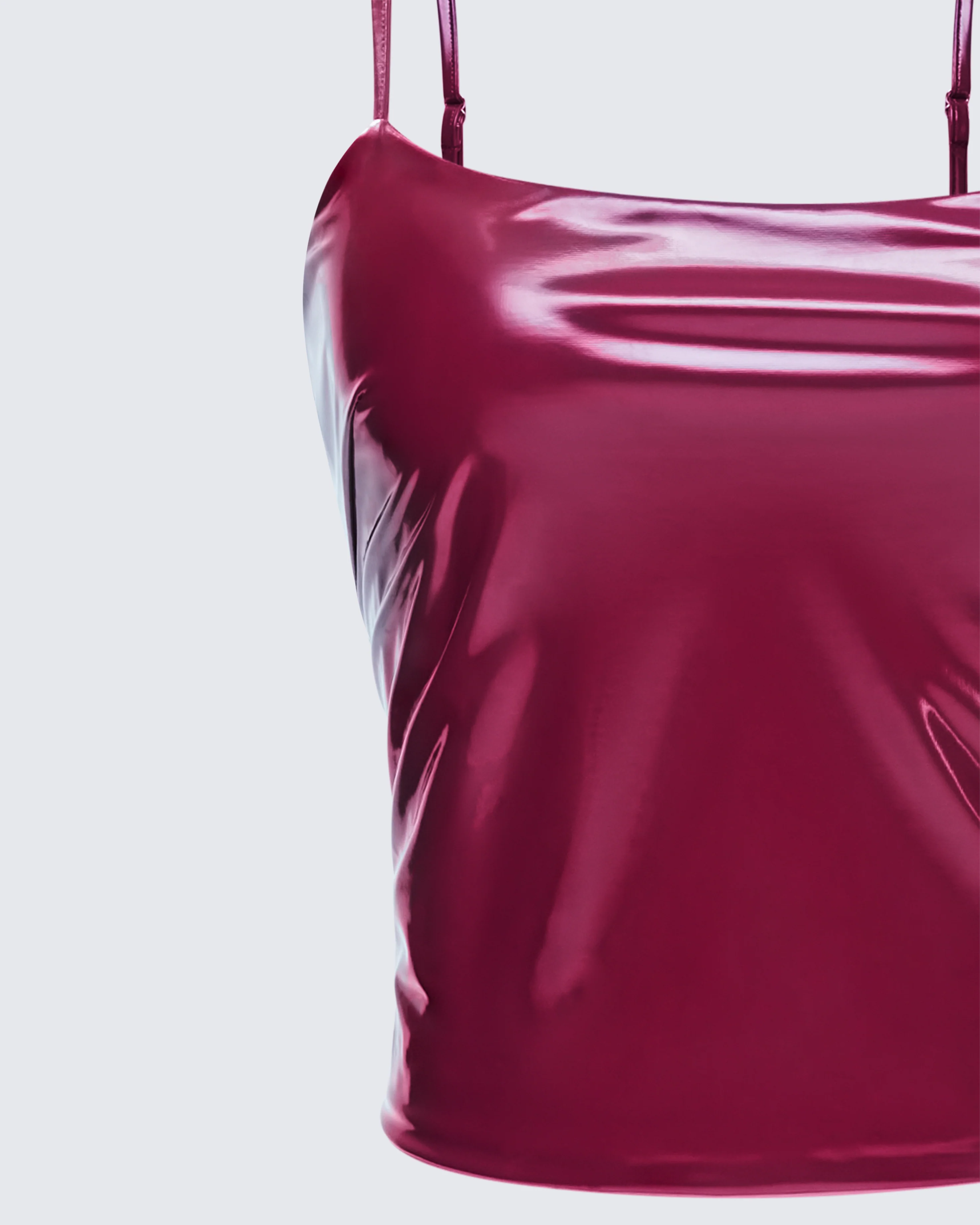 Francine Burgundy Vegan Leather Top - Image 6