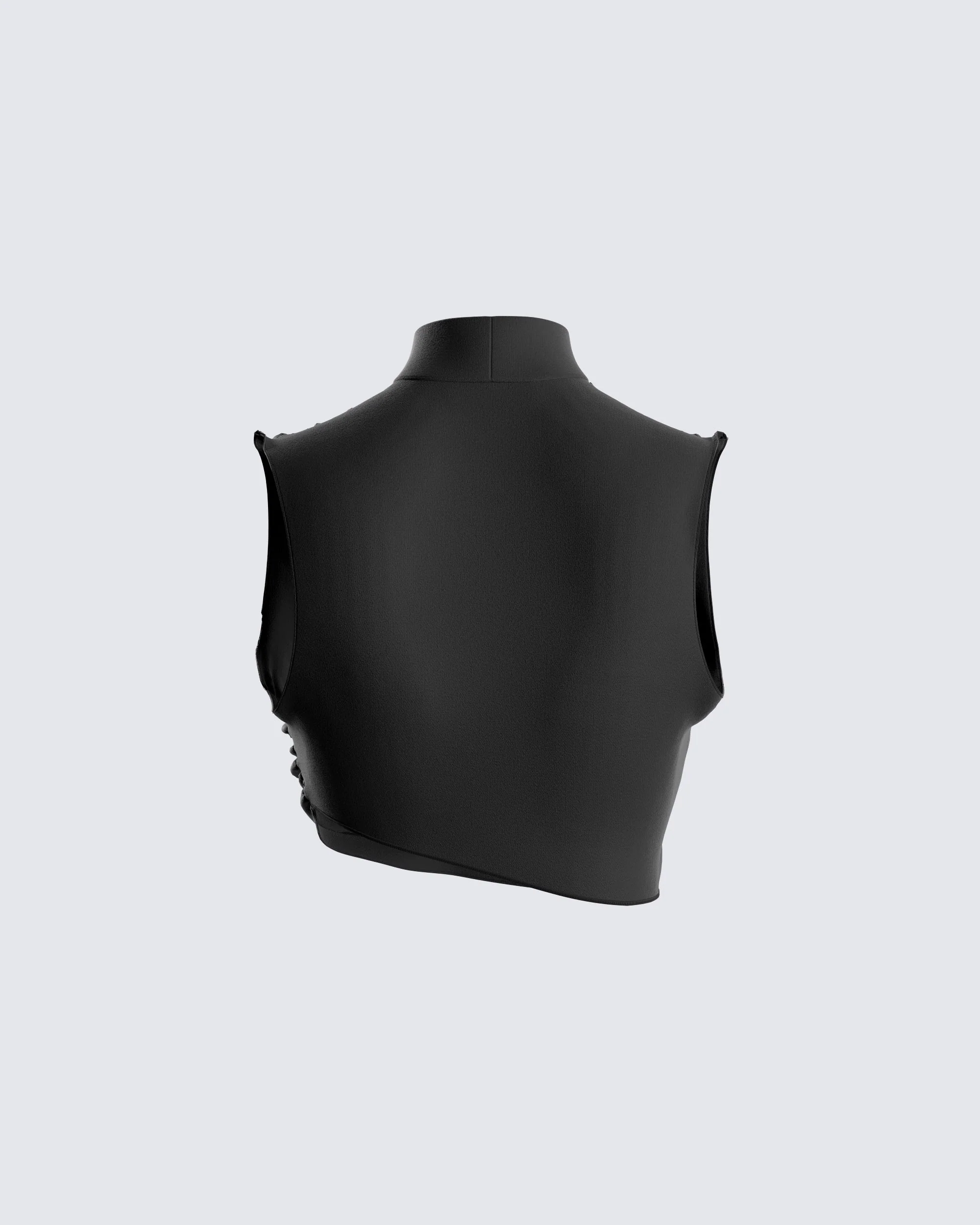 Freya Black Turtleneck Crop Top - Image 3