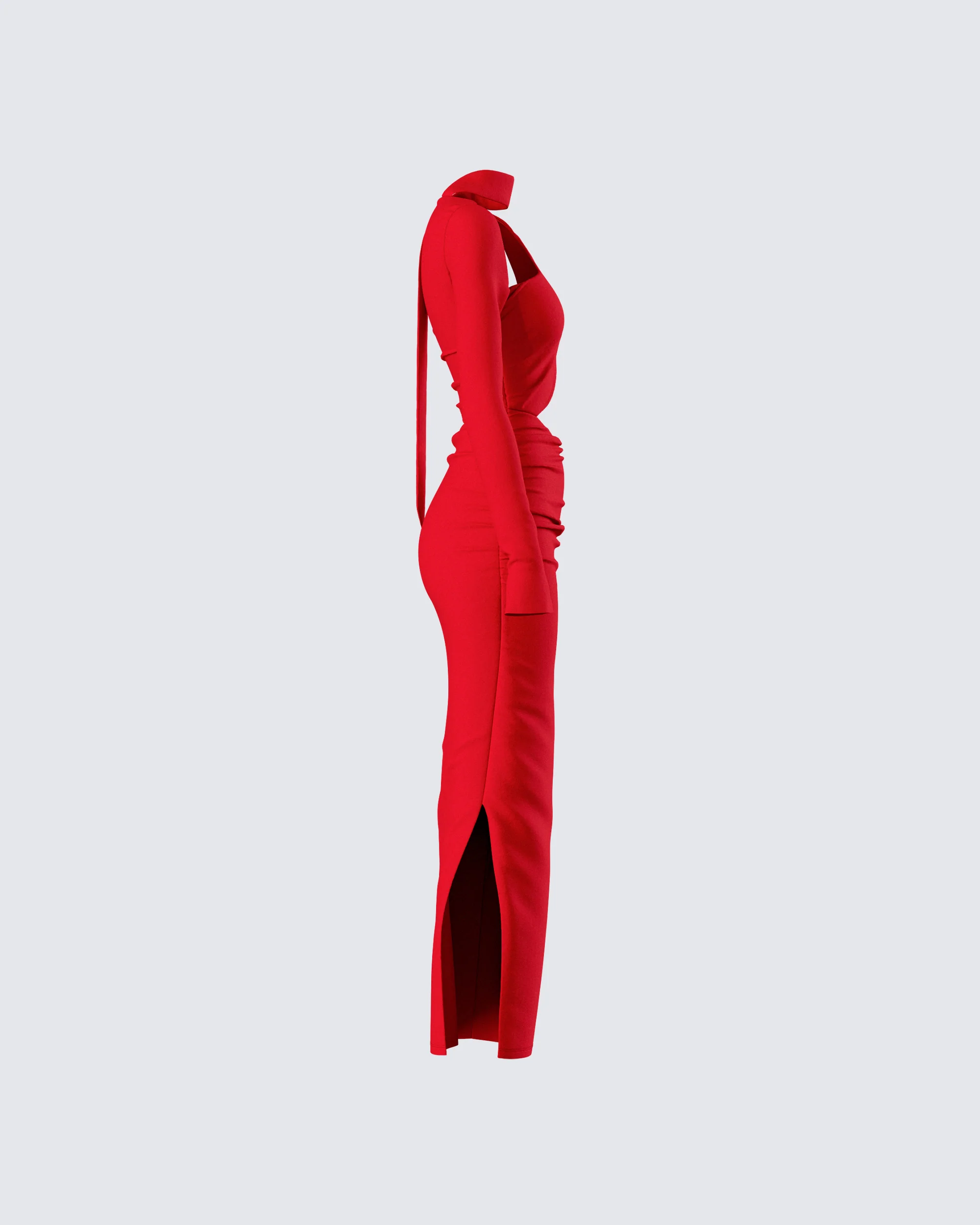 Gabrielle Red Jersey Midi Dress - Image 2