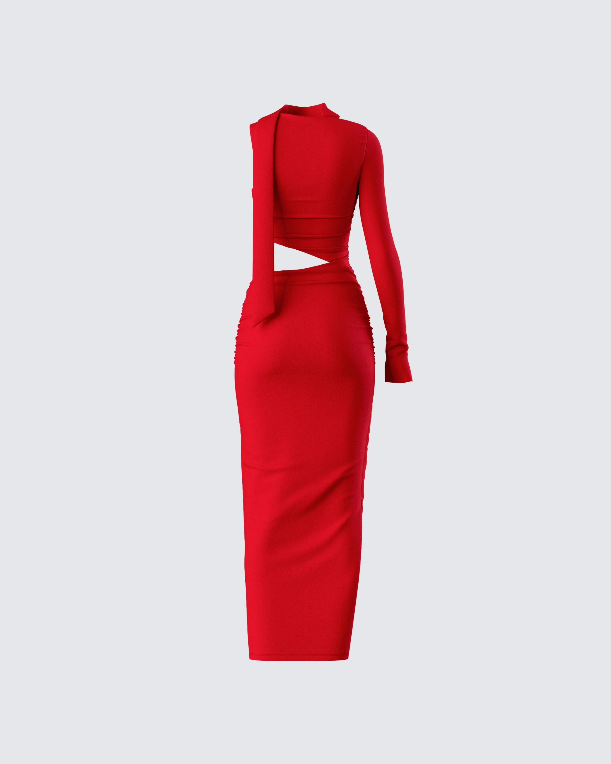 Gabrielle Red Jersey Midi Dress - Image 3