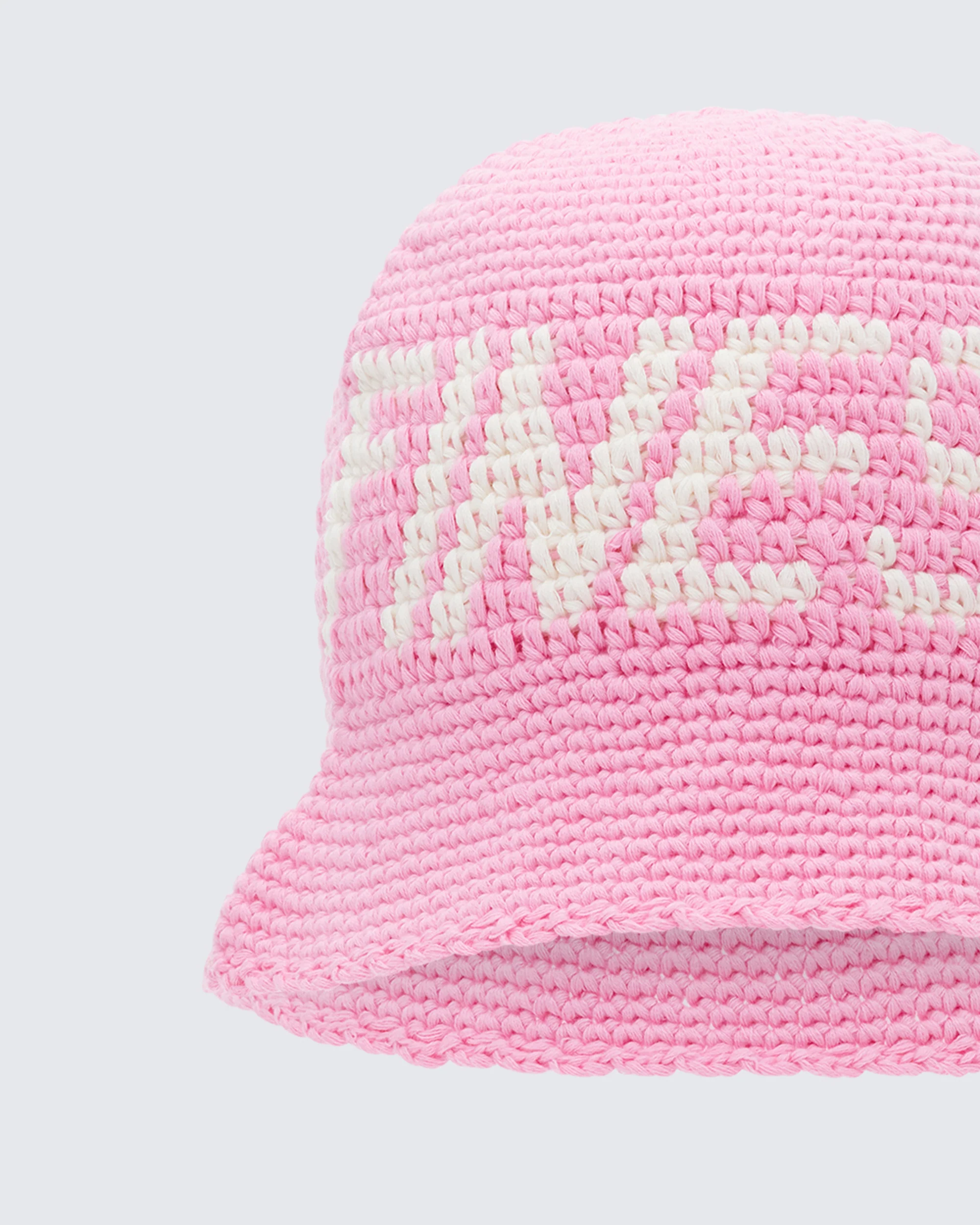 Gem Pink Crochet Bucket Hat - Image 3