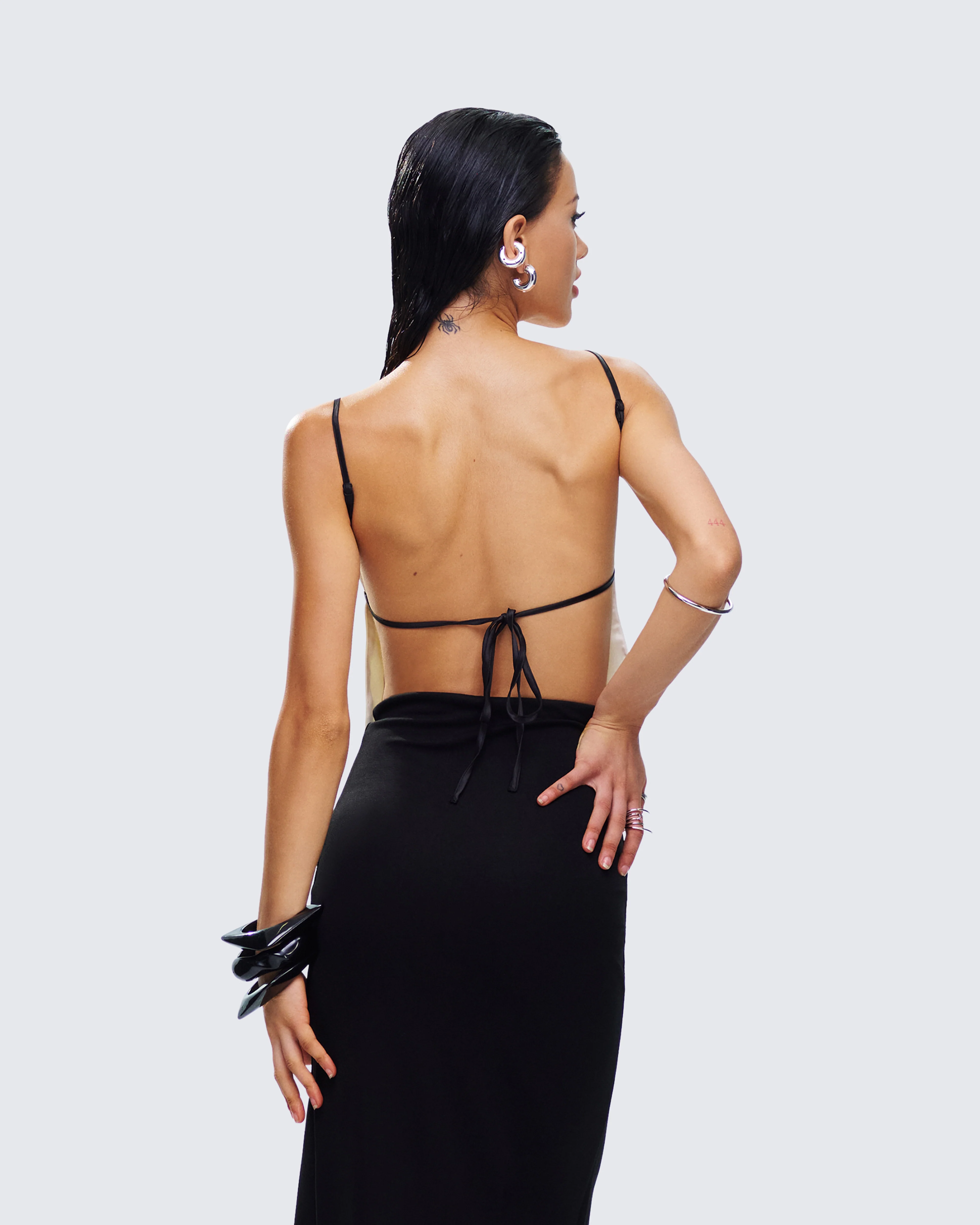 Georgia Ivory Satin Backless Top - Image 7