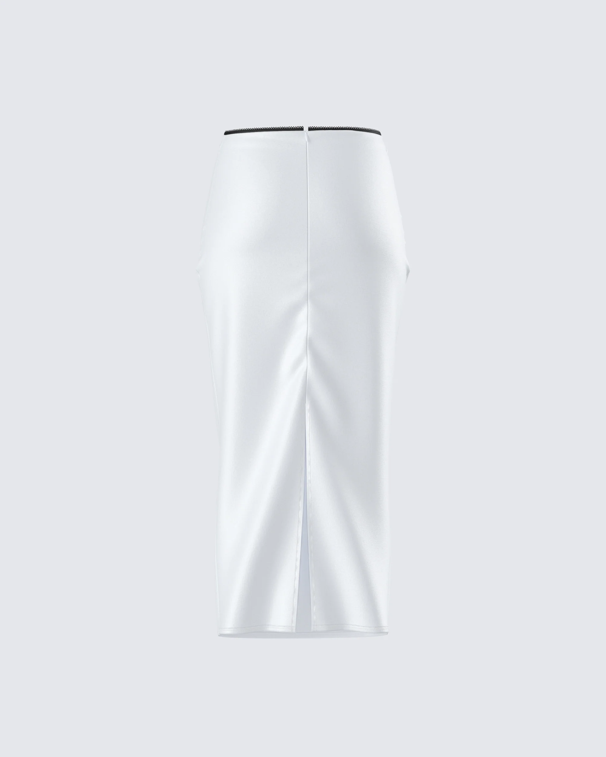 Georgia Ivory Satin Midi Skirt - Image 3