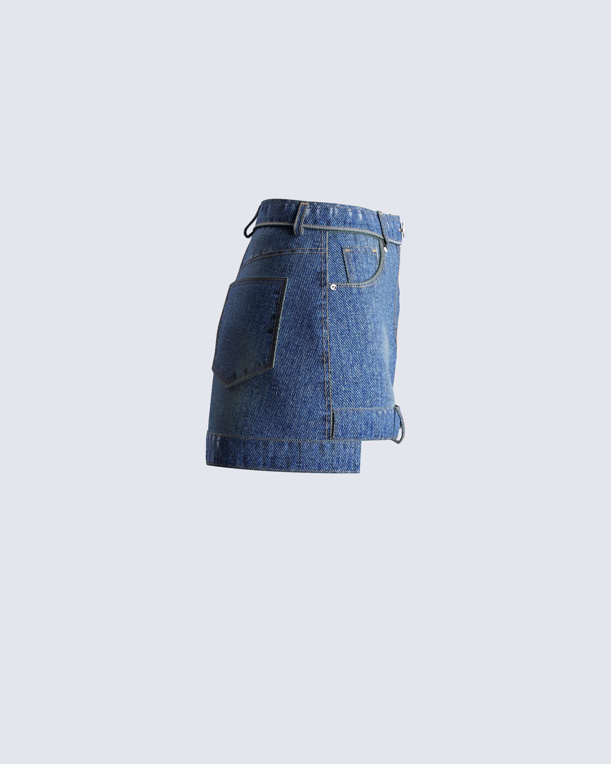 Georgina Blue Denim Mini Skirt - Image 2