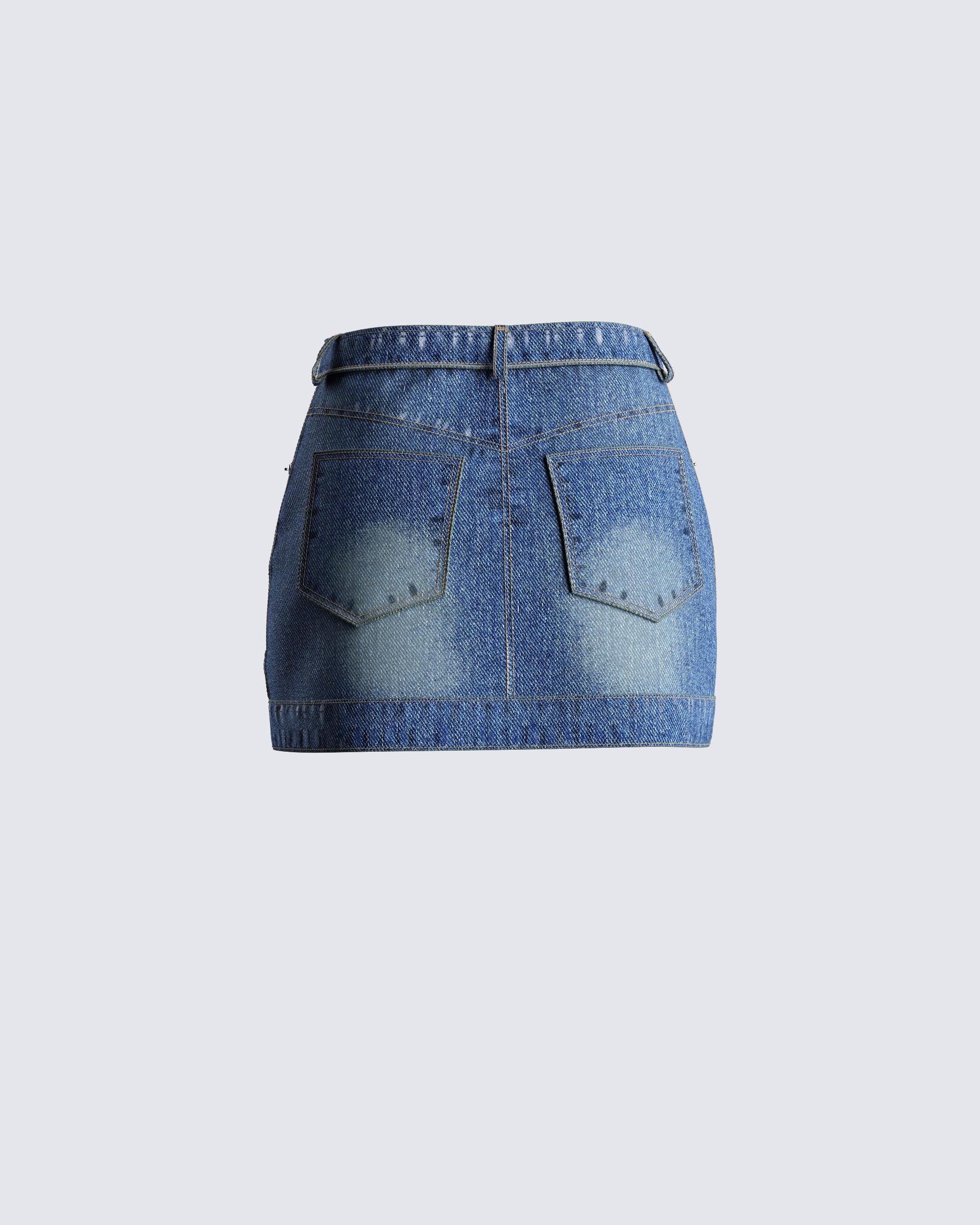 Georgina Blue Denim Mini Skirt - Image 3