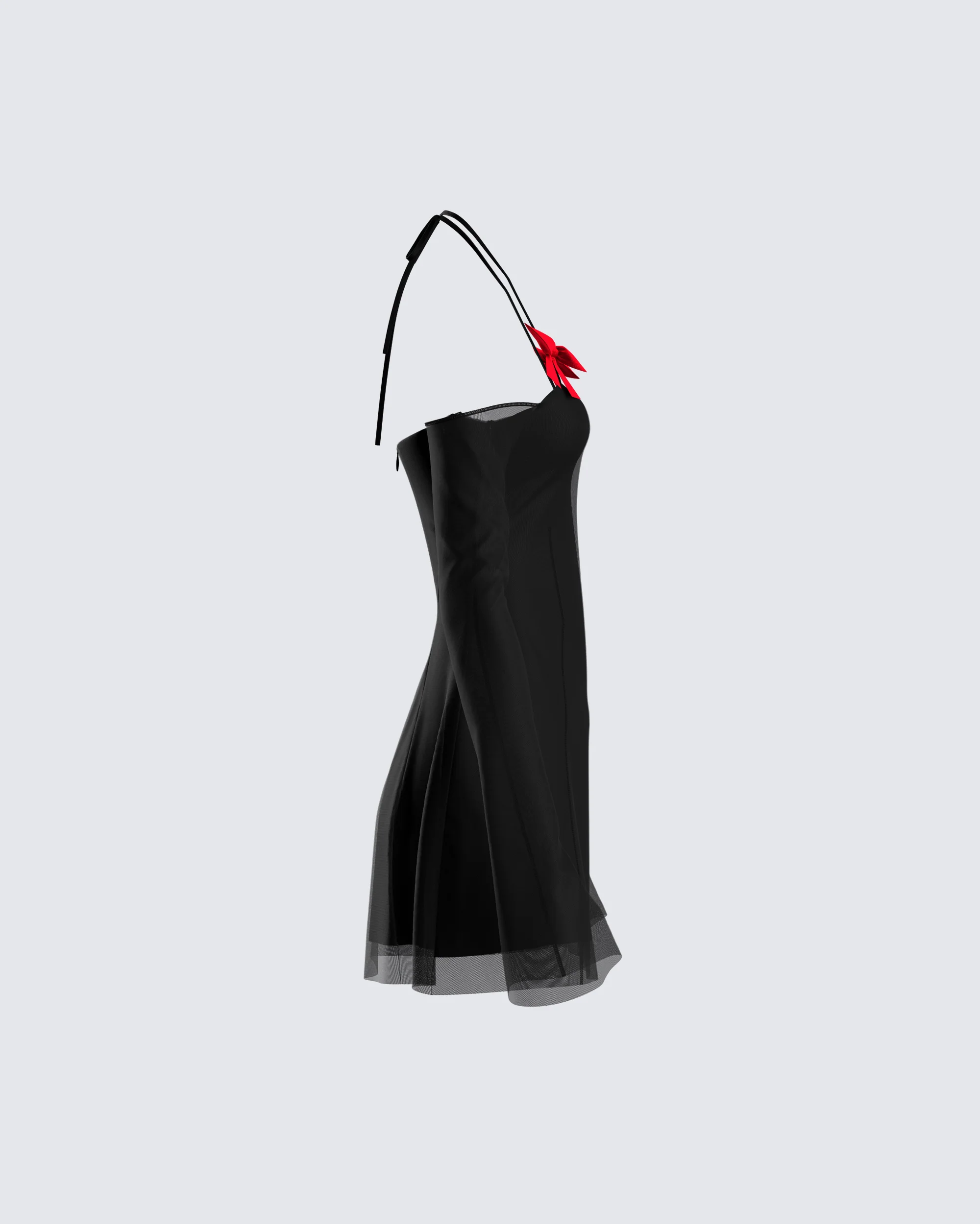 Ginny Black Mesh Mini Dress - Image 2