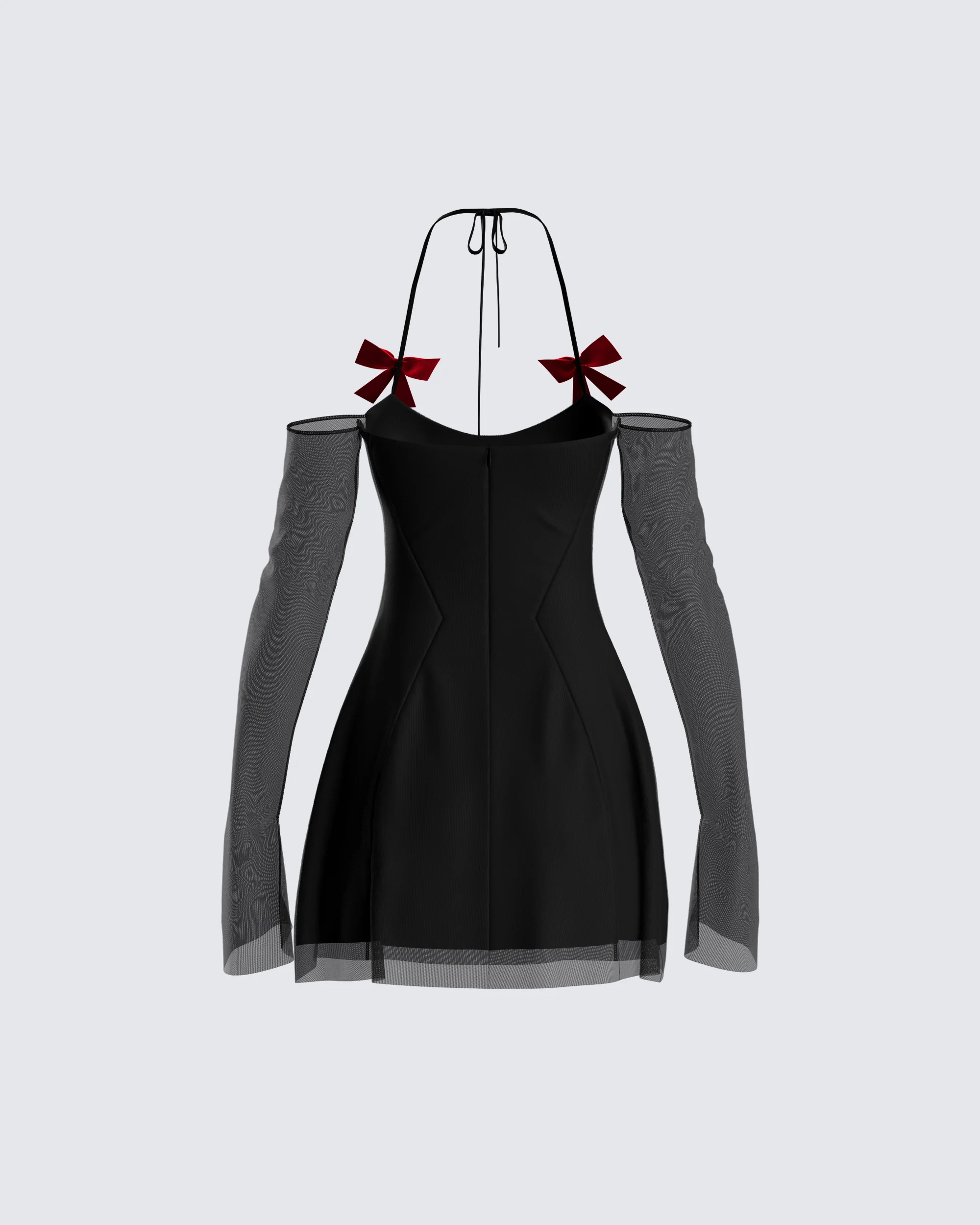 Ginny Black Mesh Mini Dress - Image 3