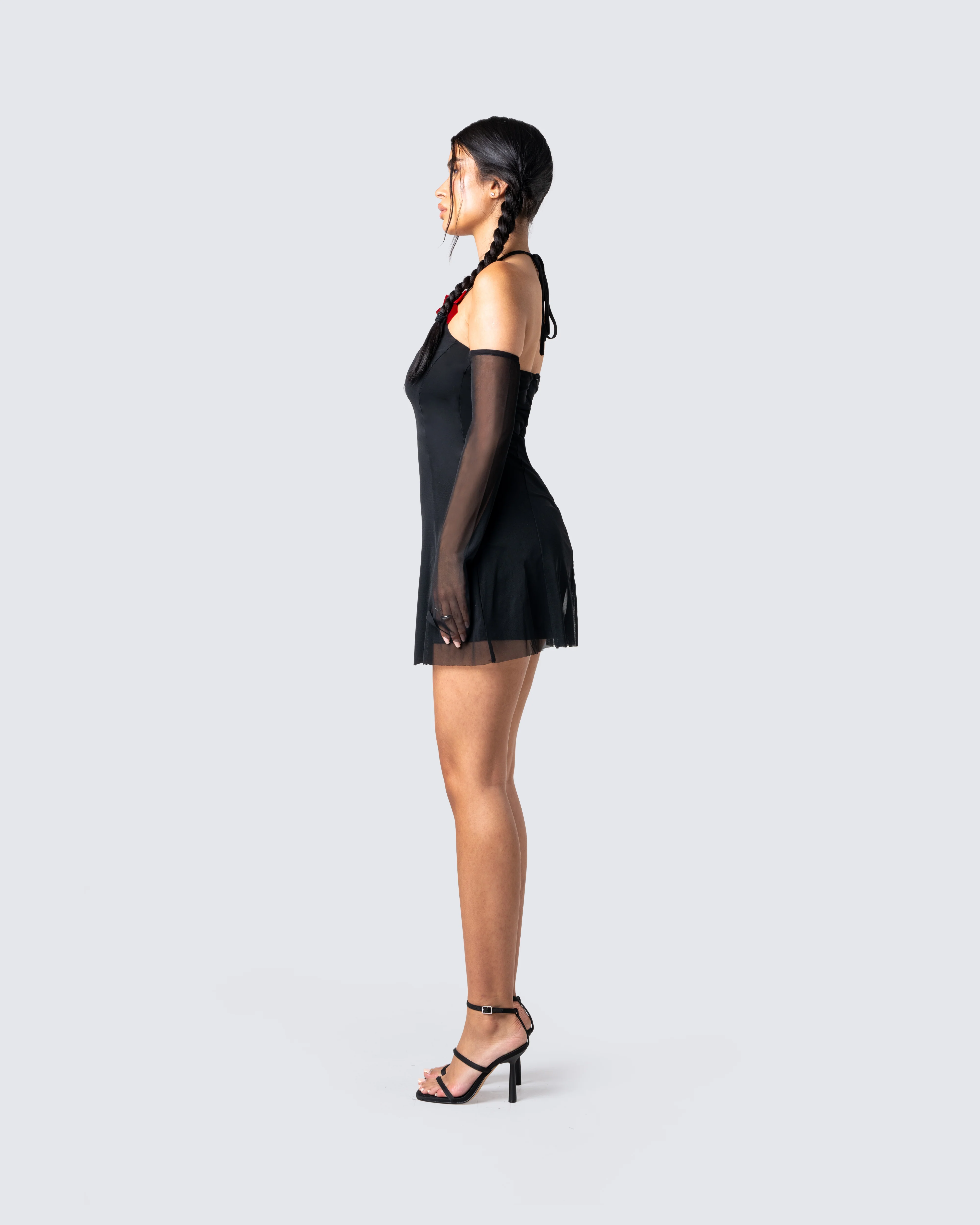 Ginny Black Mesh Mini Dress - Image 5