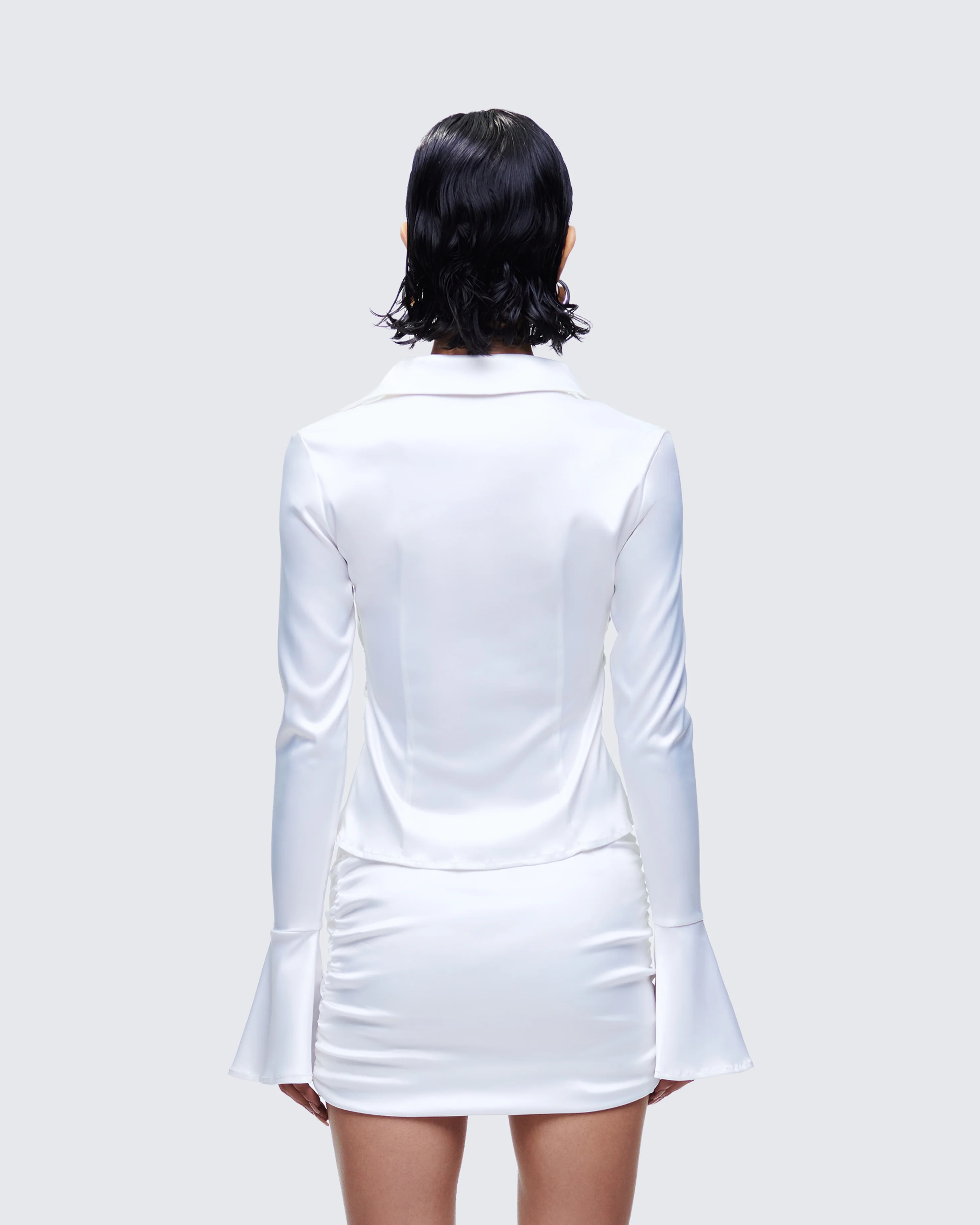 Grace White Satin Shirt - Image 4