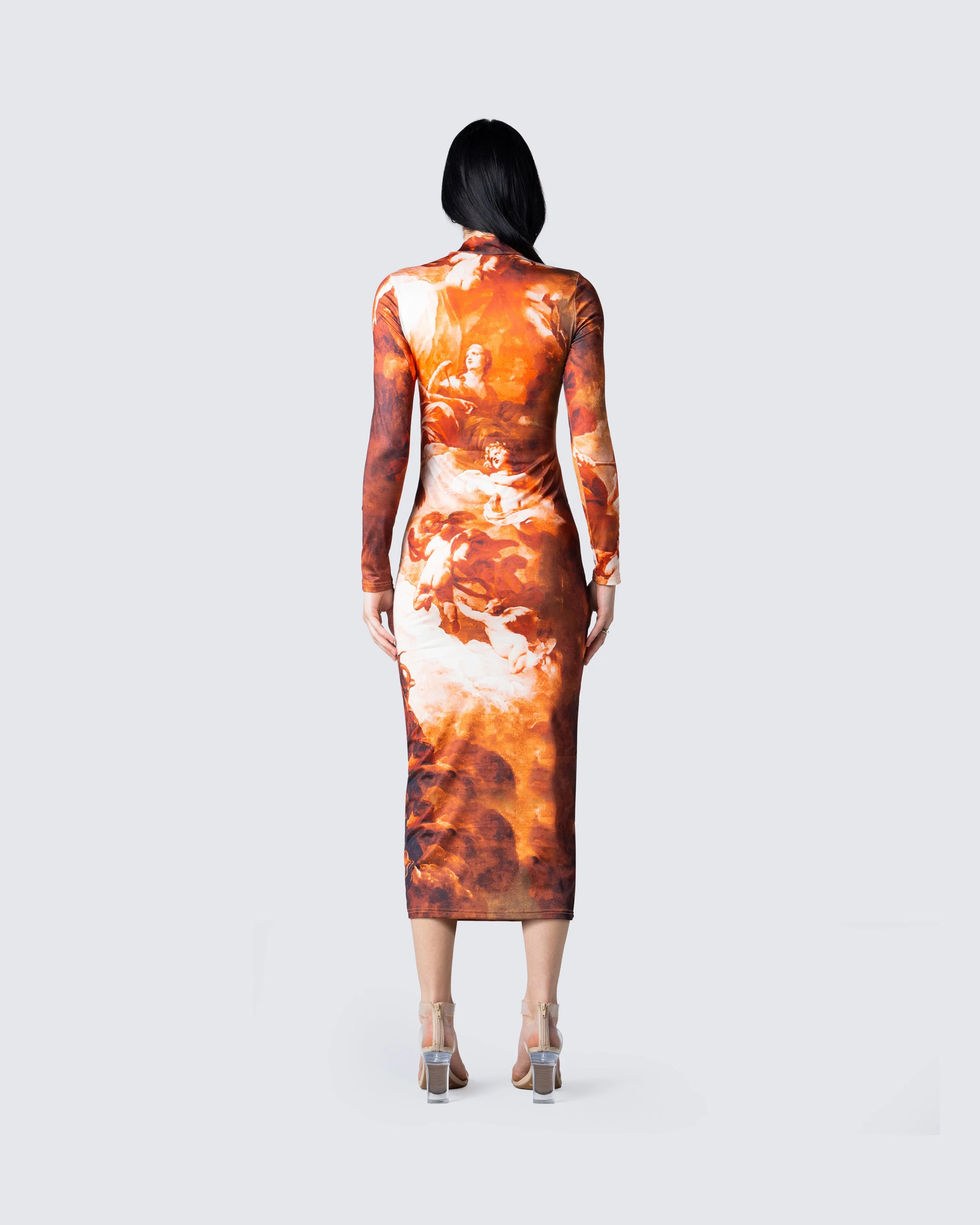Gwen Renaissance Print Midi Dress - Image 6