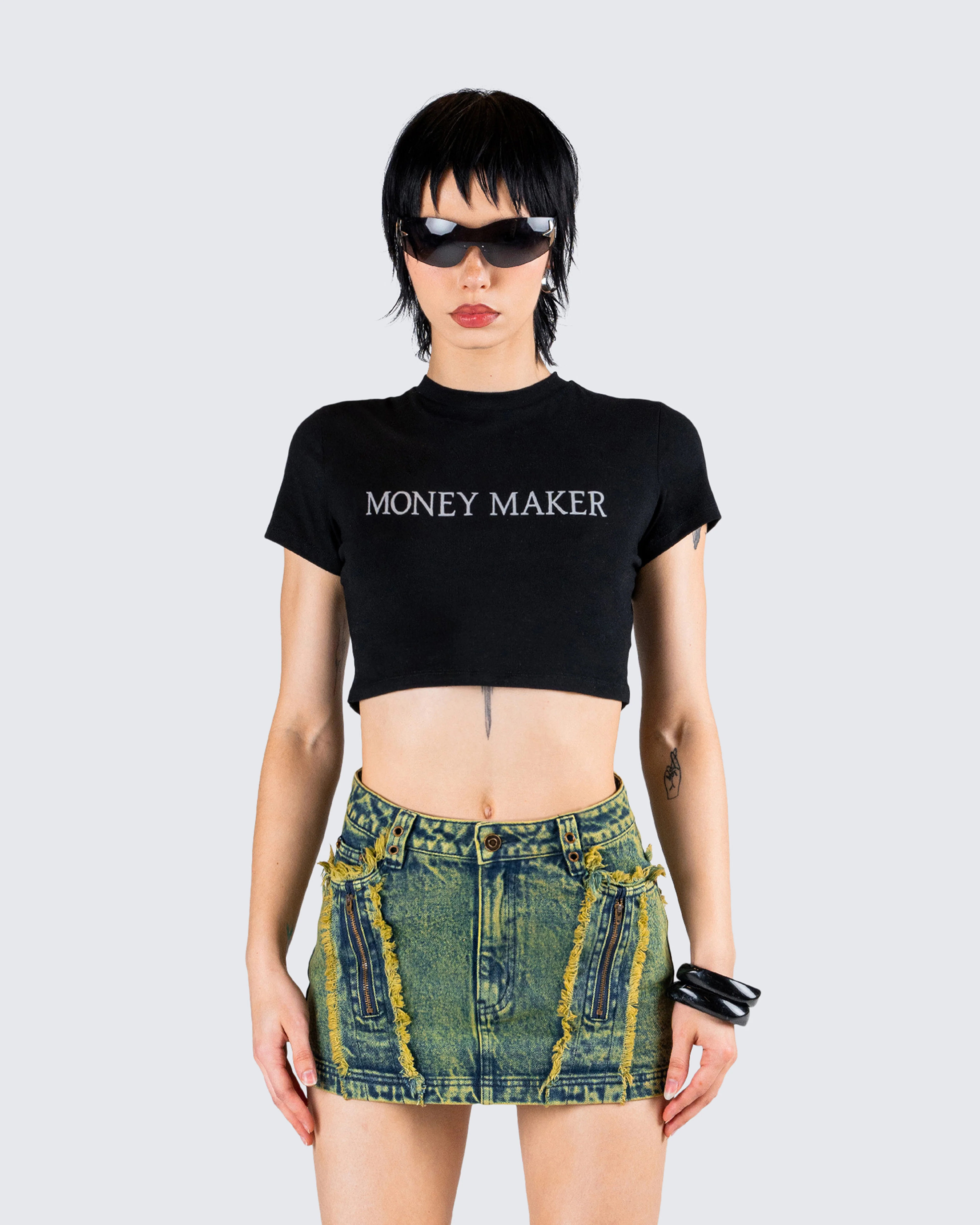 Gwendolyn Black Jersey Graphic Top - Image 4
