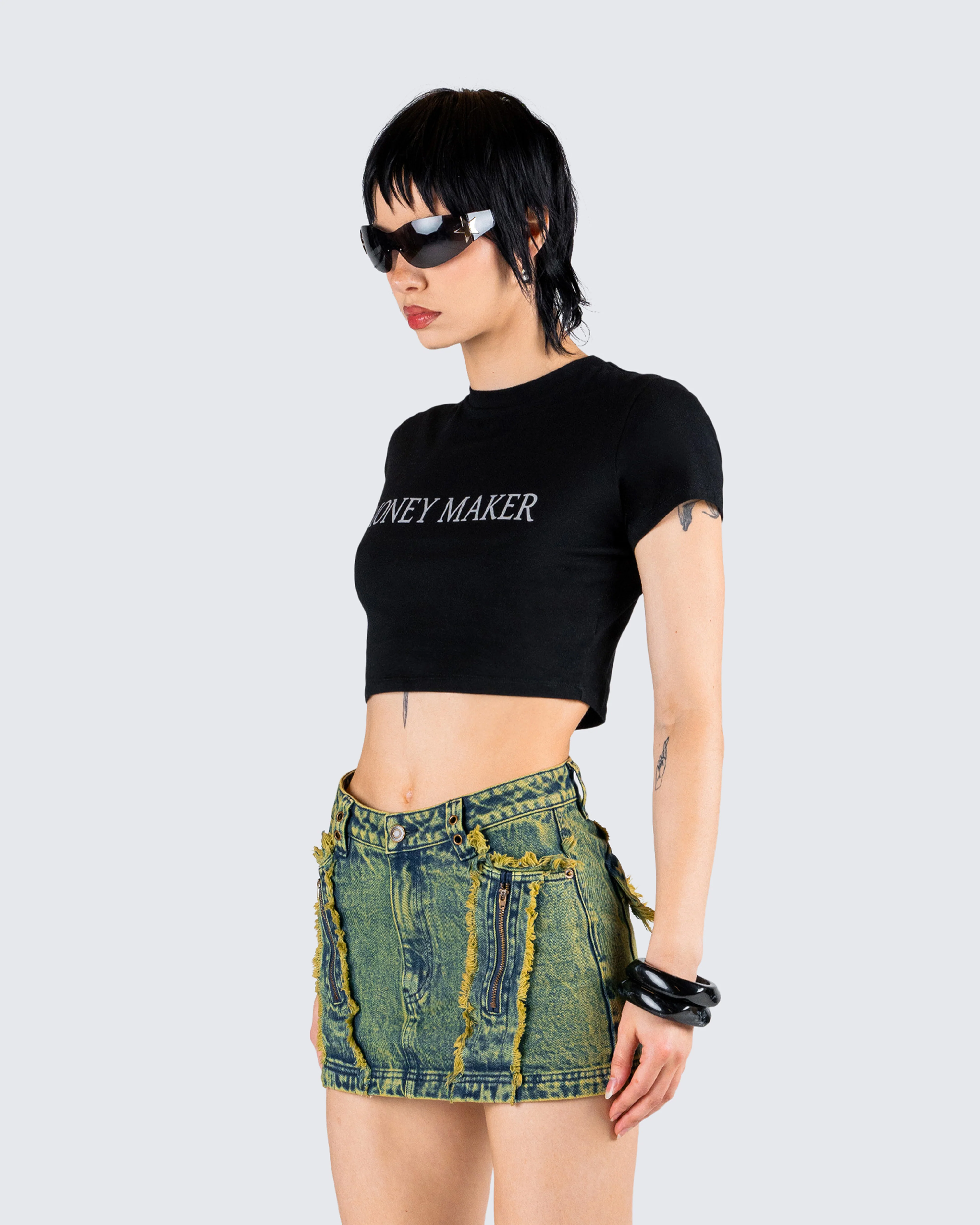 Gwendolyn Black Jersey Graphic Top - Image 5