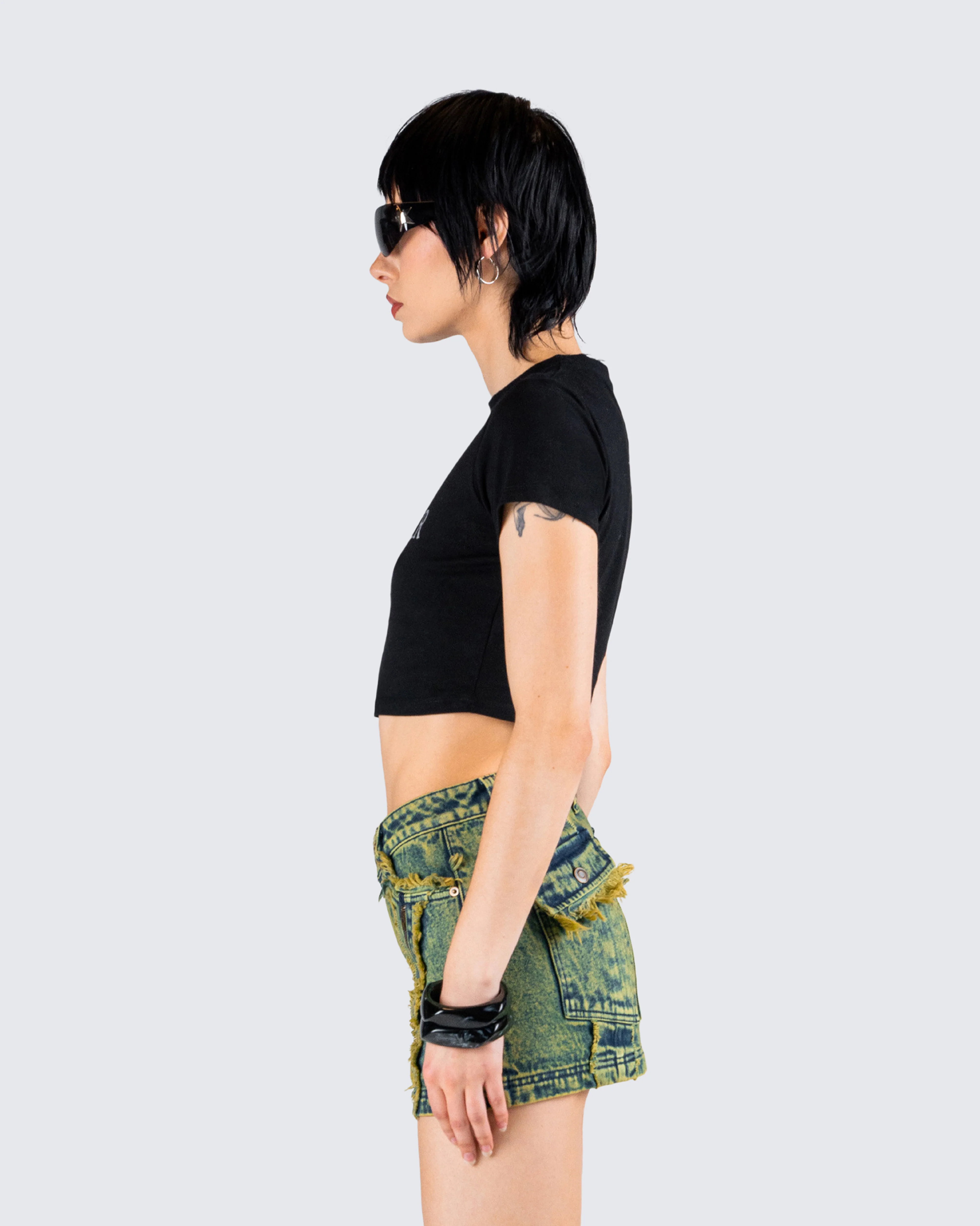 Gwendolyn Black Jersey Graphic Top - Image 6