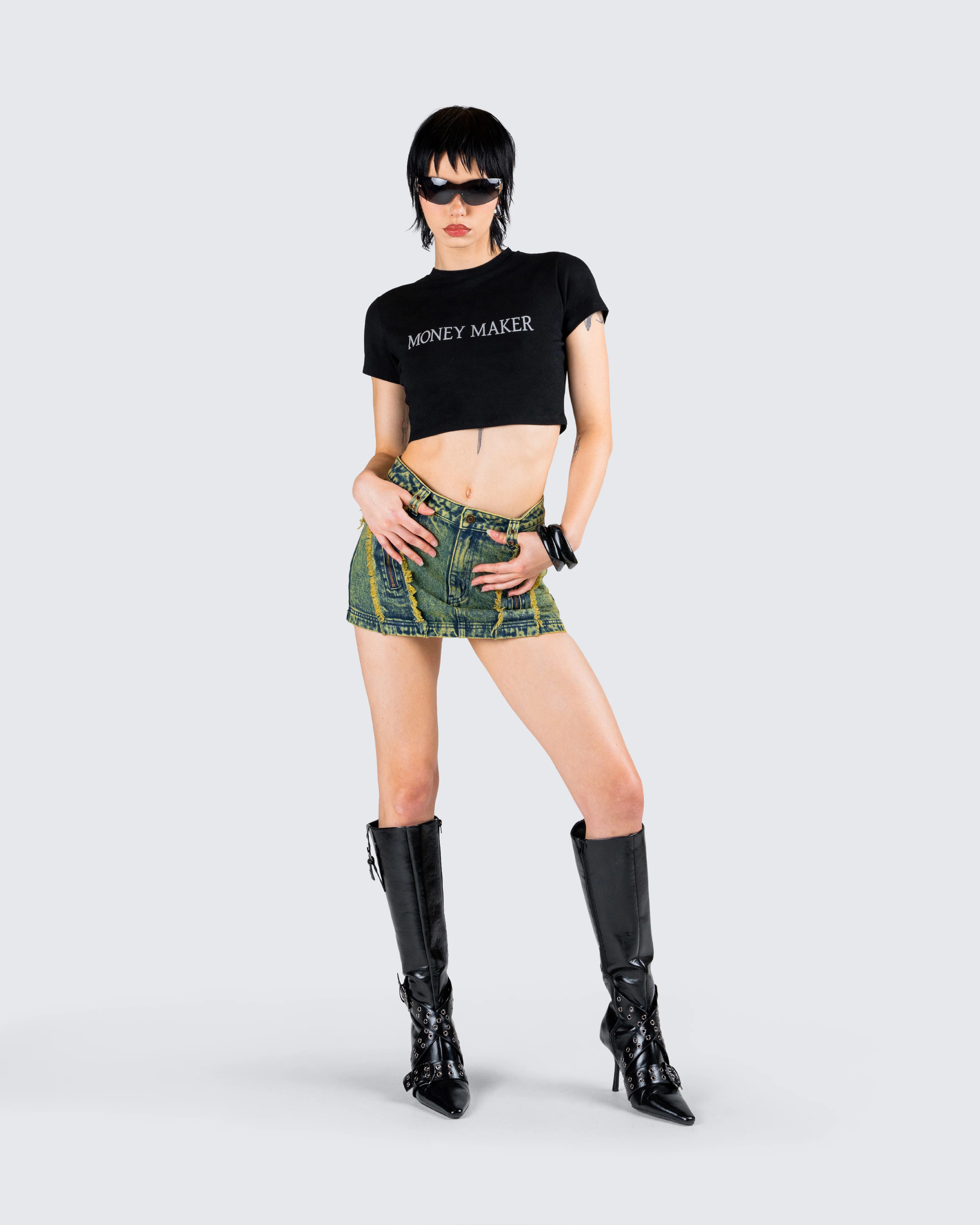 Gwendolyn Black Jersey Graphic Top - Image 9