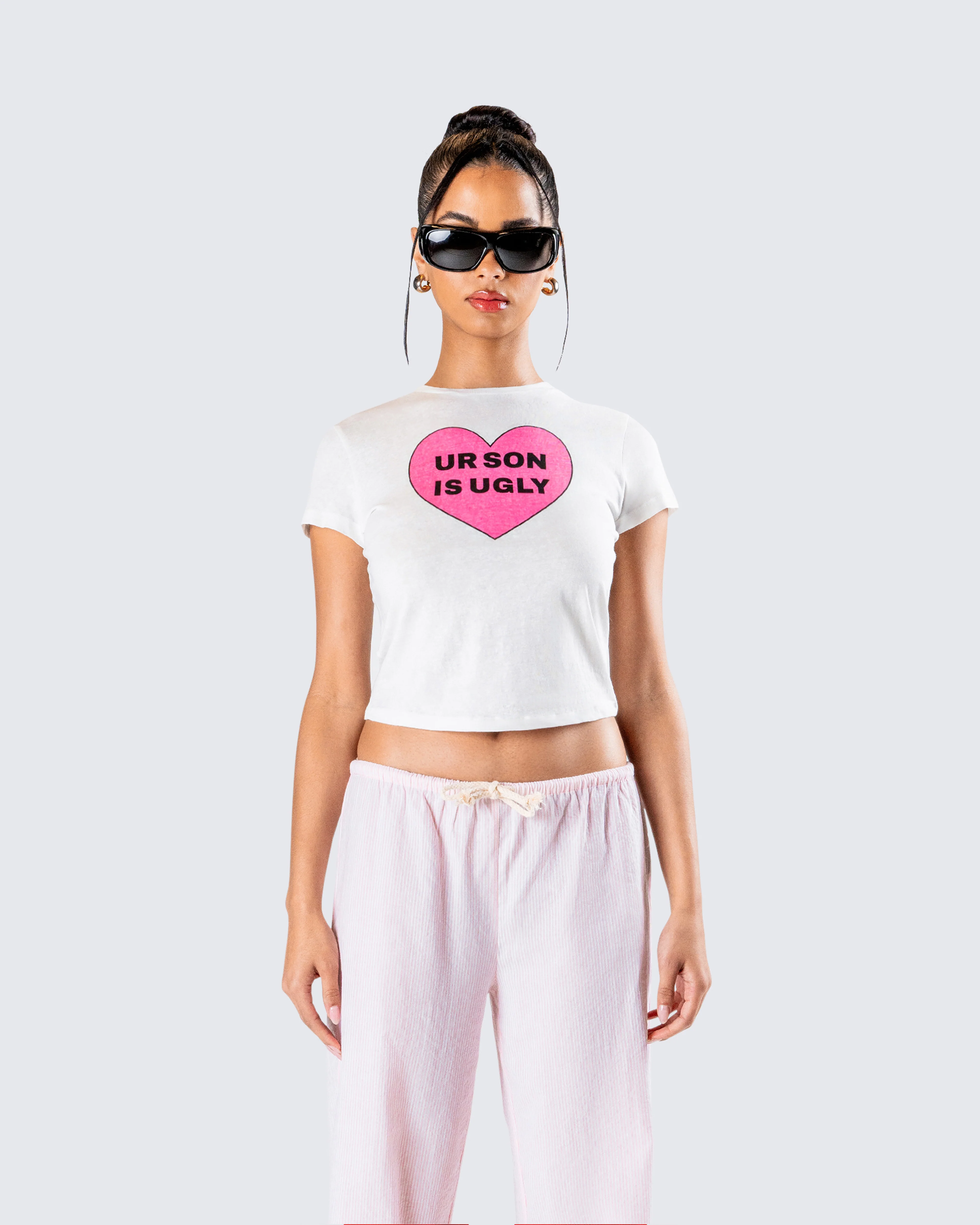 Gwyneth White Jersey Graphic Top - Image 4