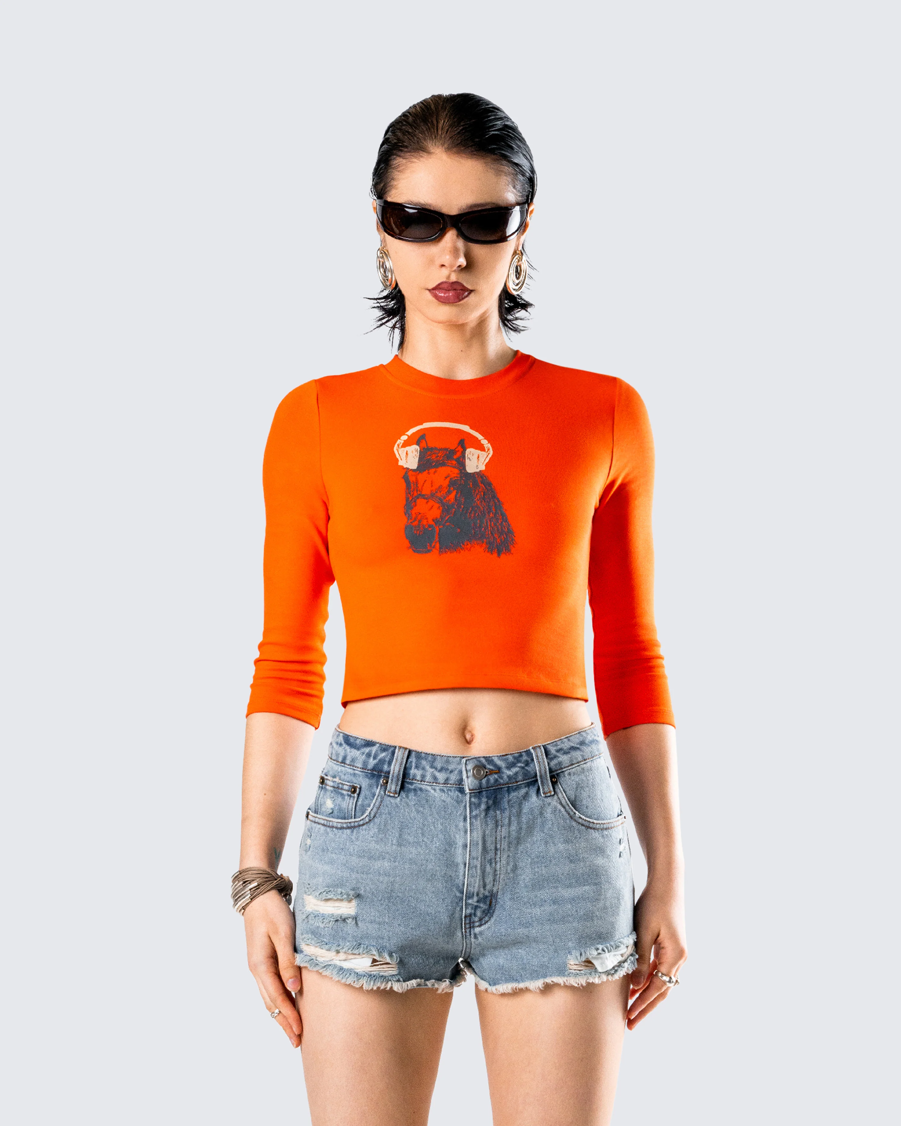 Hadleigh Orange Graphic Tee - Image 4