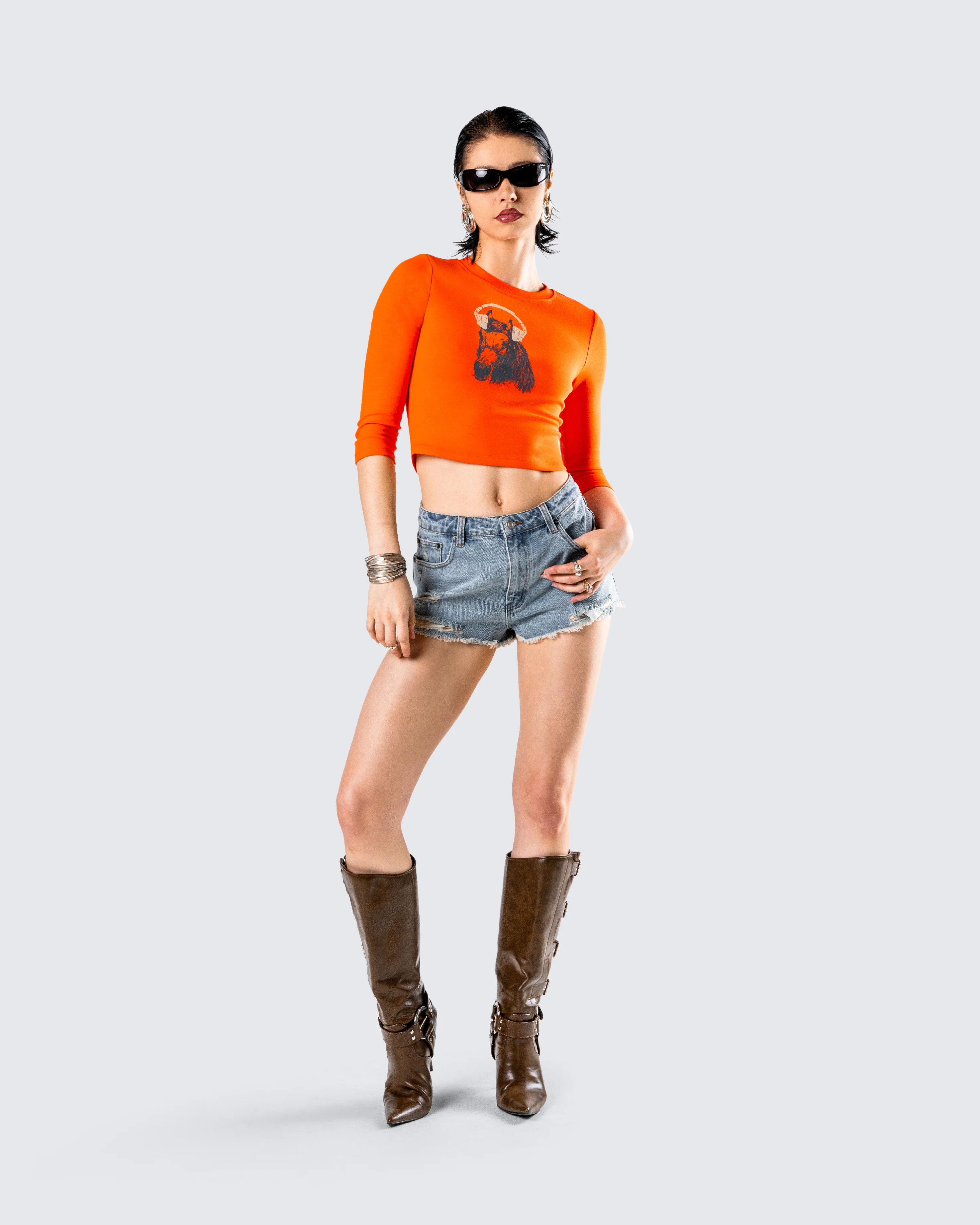 Hadleigh Orange Graphic Tee - Image 9
