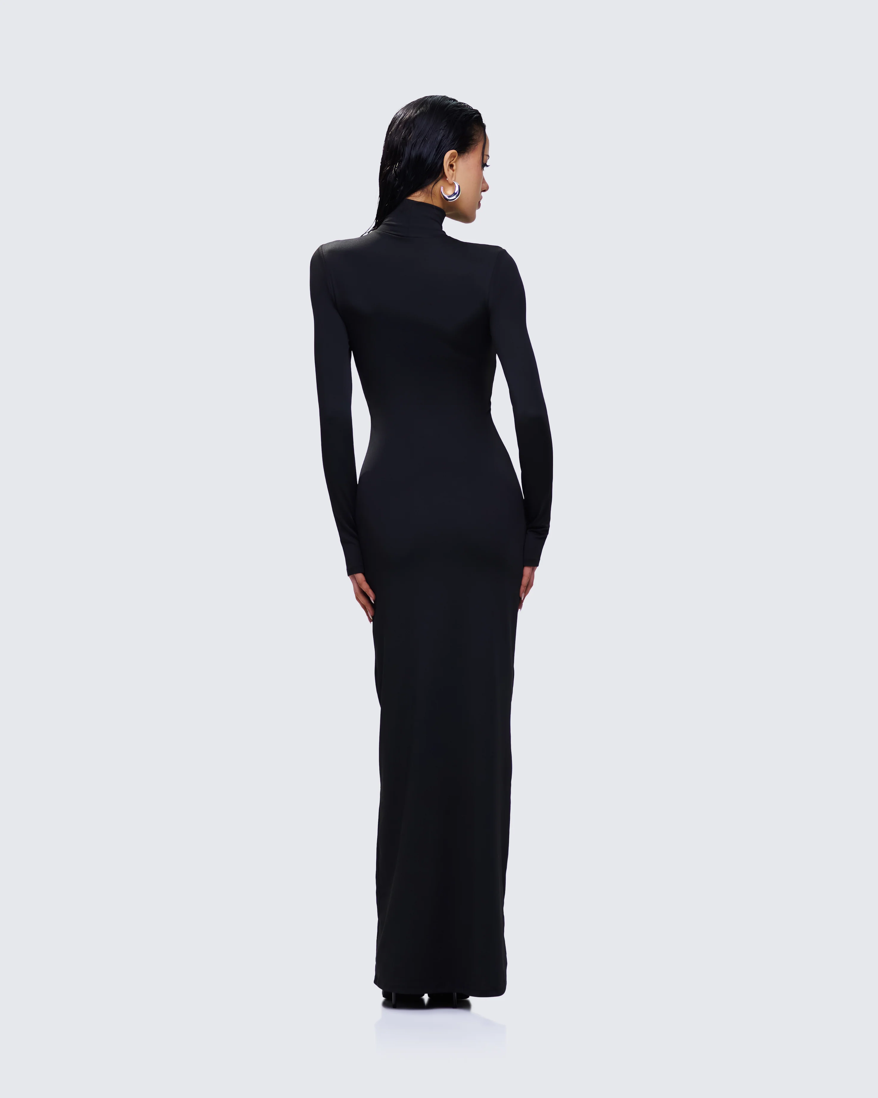 Haize Black Column Maxi Dress - Image 7