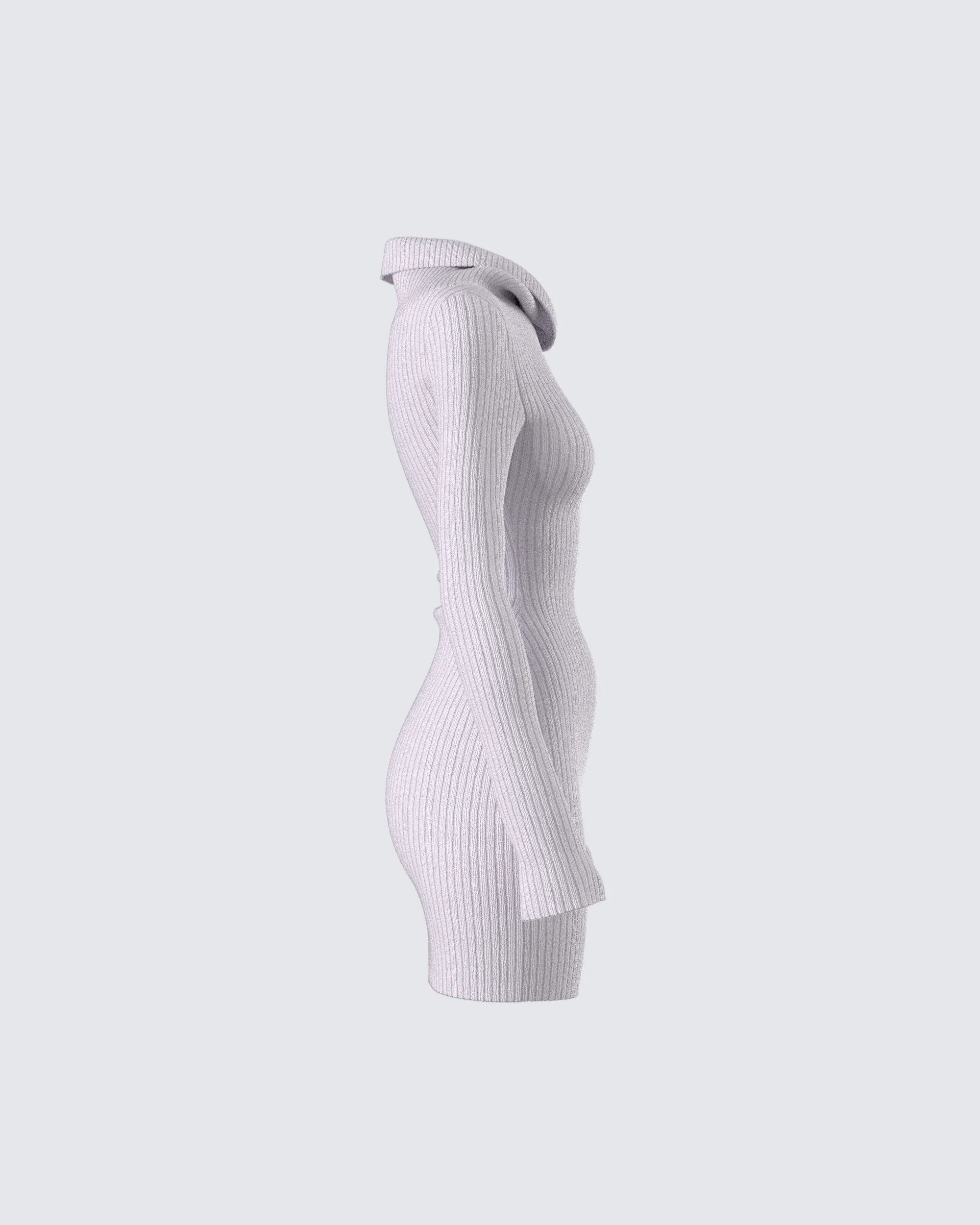 Hala Grey Cowl Neck Sweater Dress - Image 2