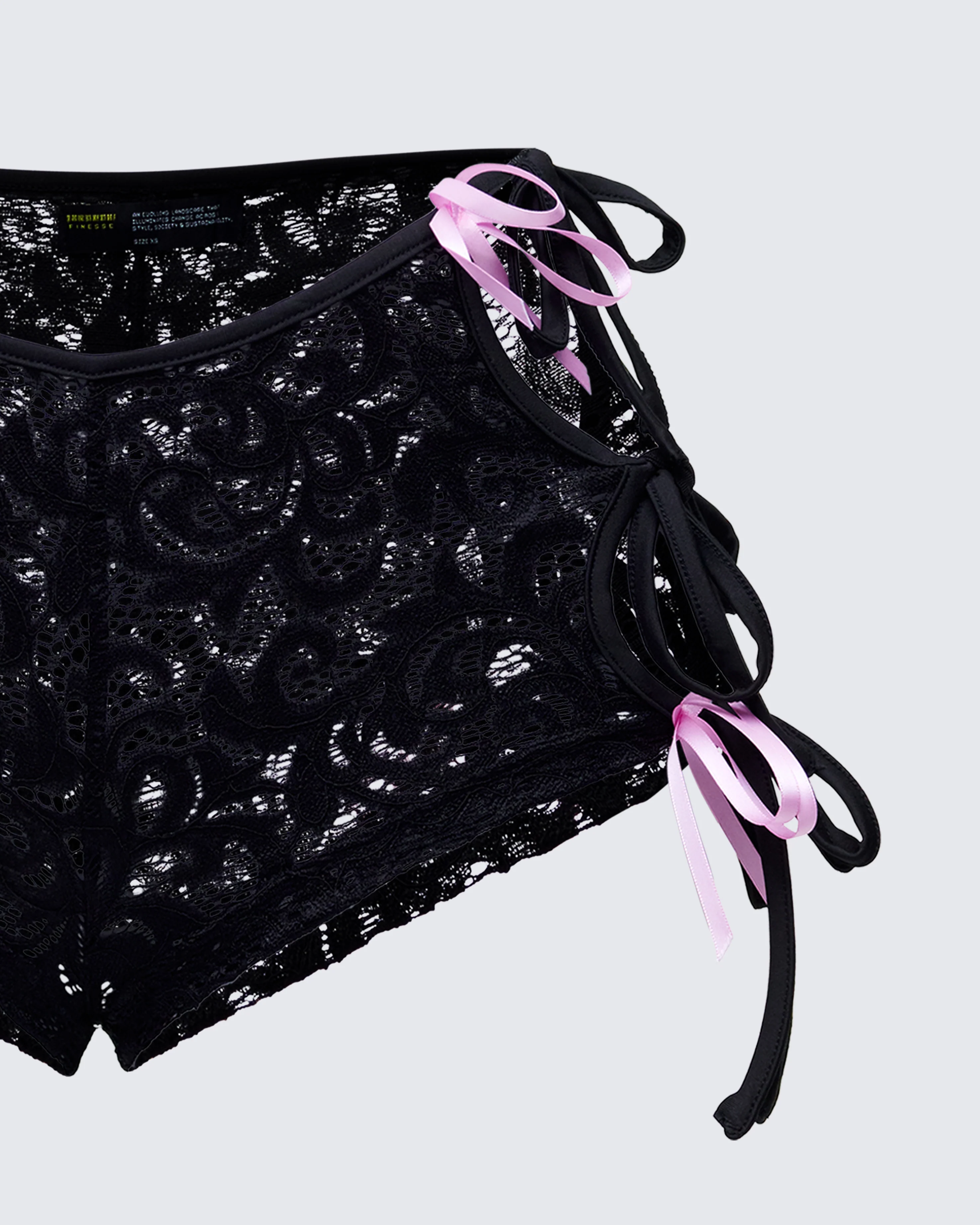 Halsey Black Lace Side Tie Short - Image 8