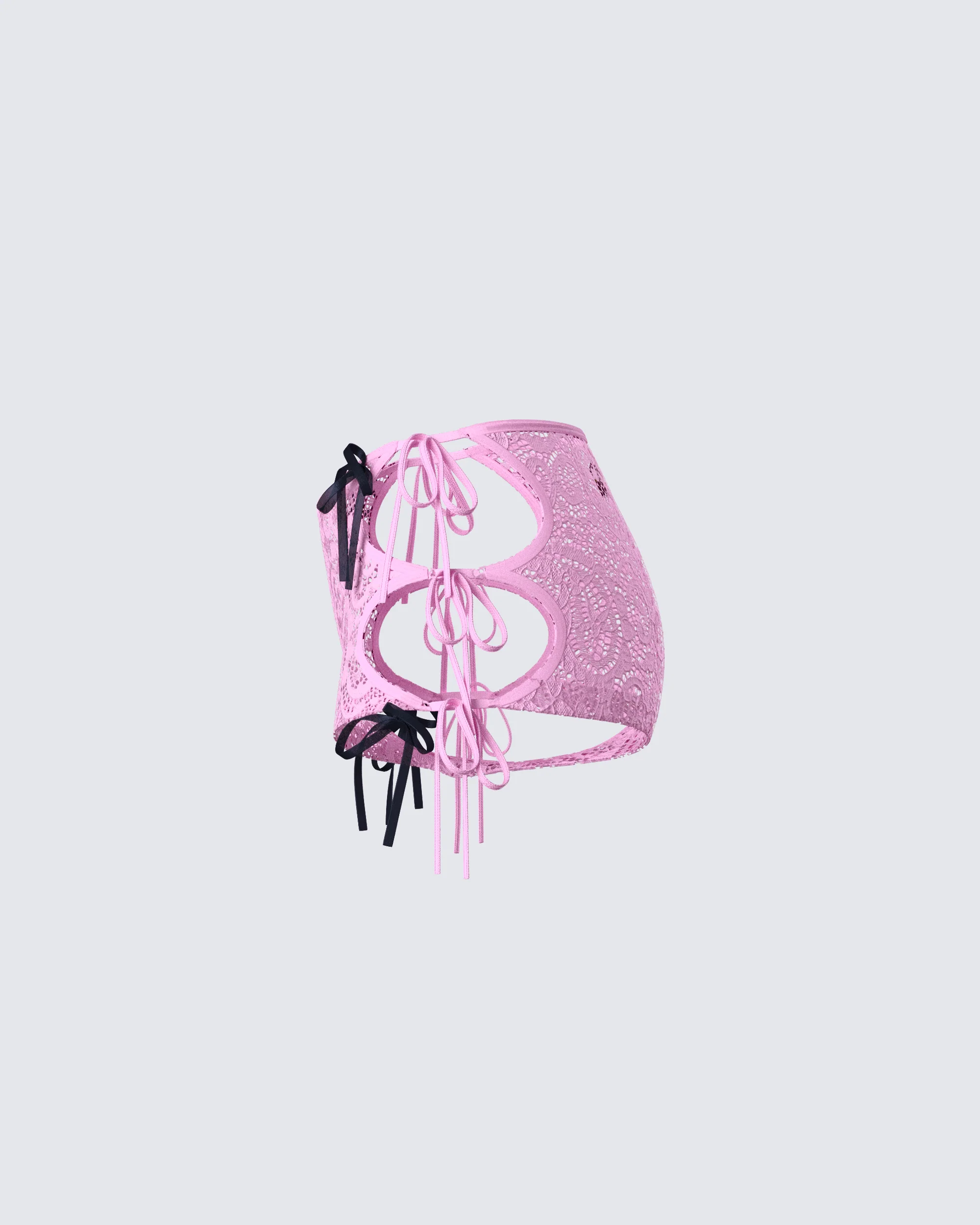 Halsey Pink Lace Side Tie Short - Image 2