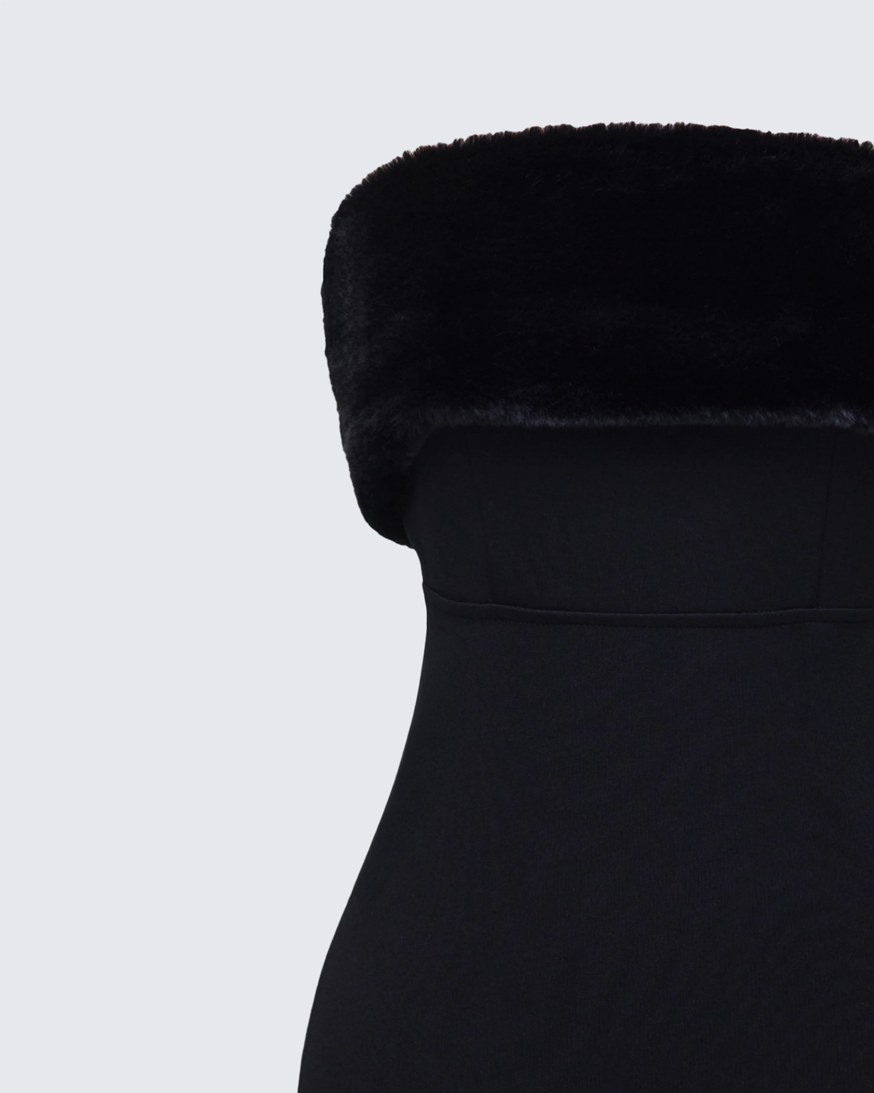Hannah Fur Trim Mini Dress - Image 6