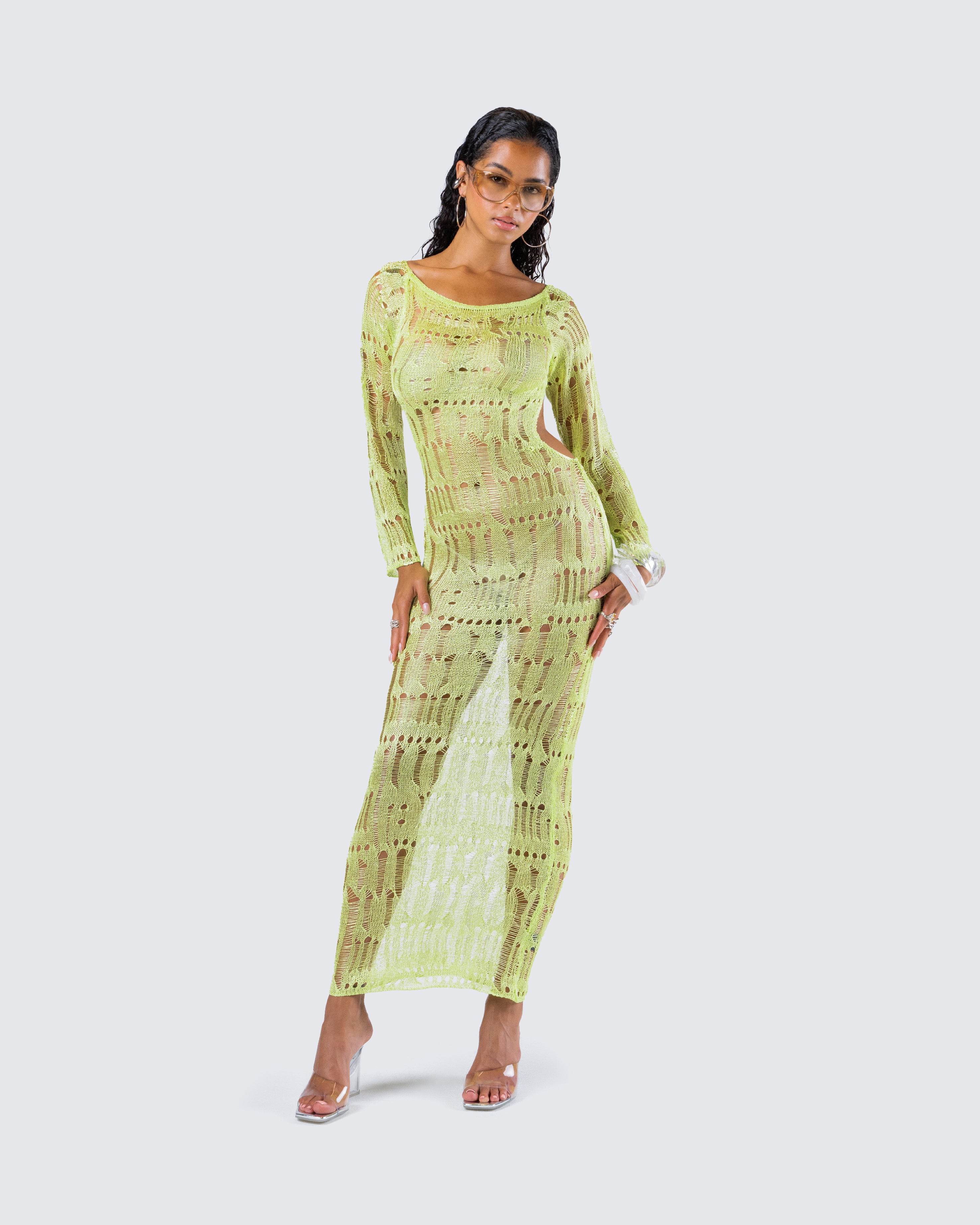Hartley Green Open Knit Maxi Dress - Image 8