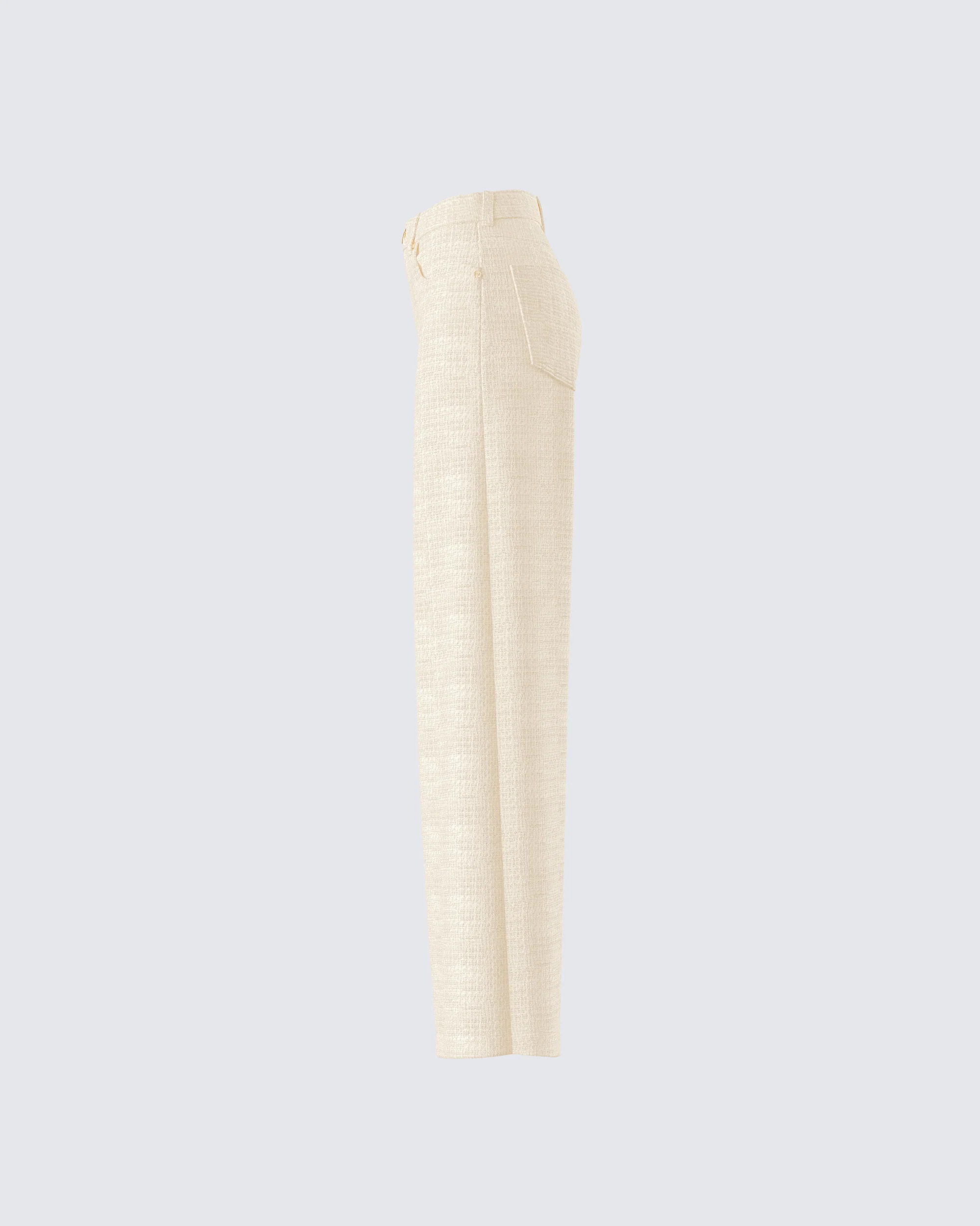 Havanah Ivory Tweed Mid Rise Pant - Image 2