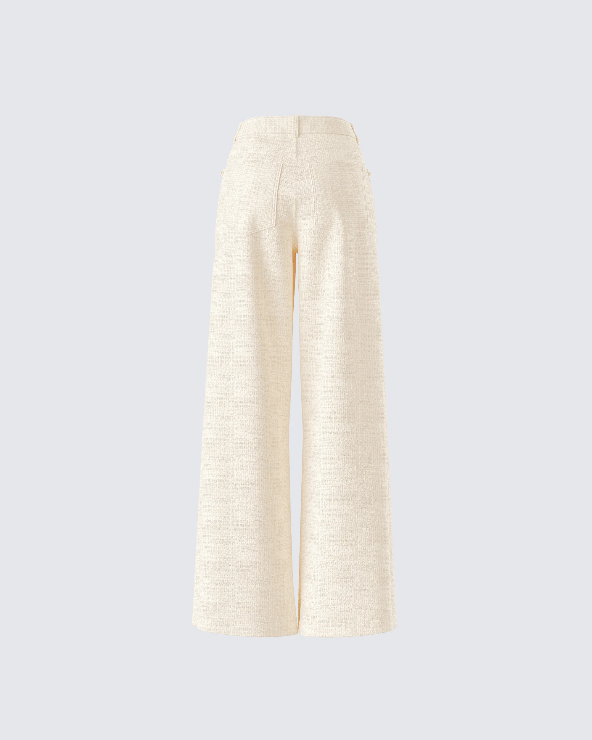 Havanah Ivory Tweed Mid Rise Pant - Image 3