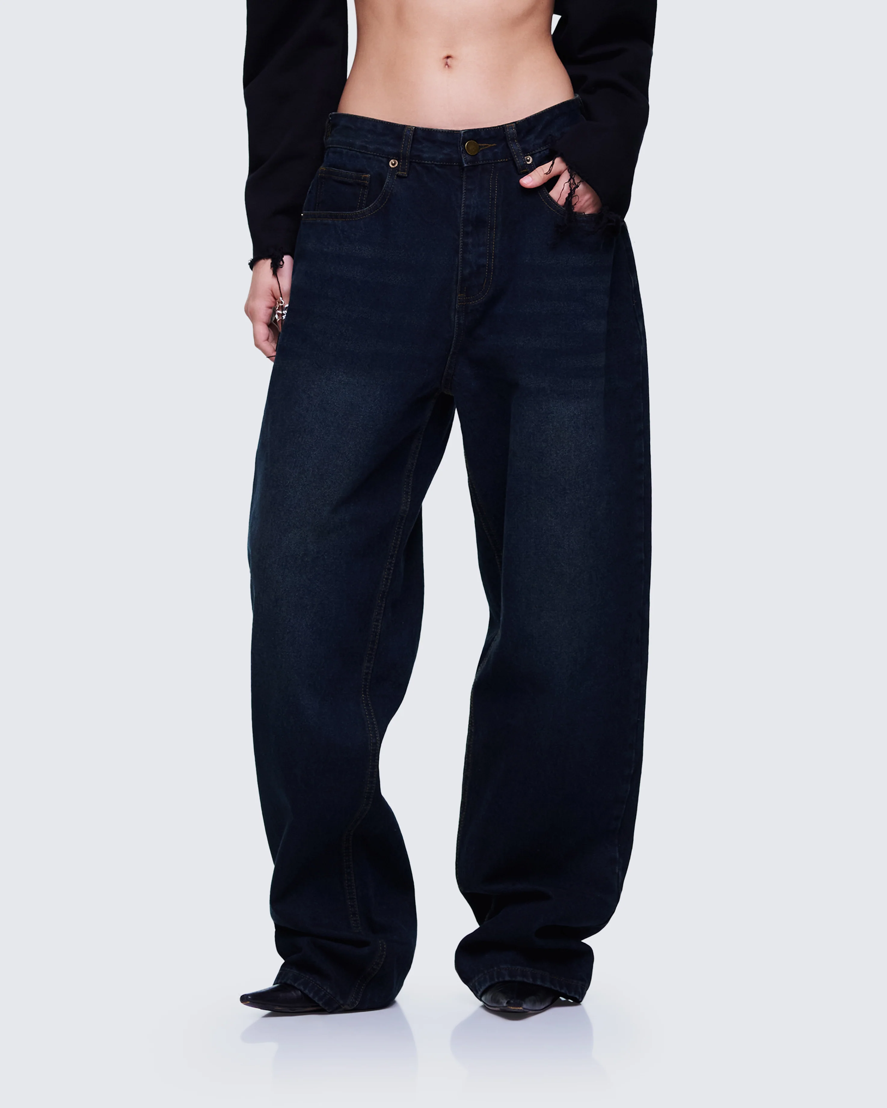 Haylie Blue Denim Baggy Pant - Image 3