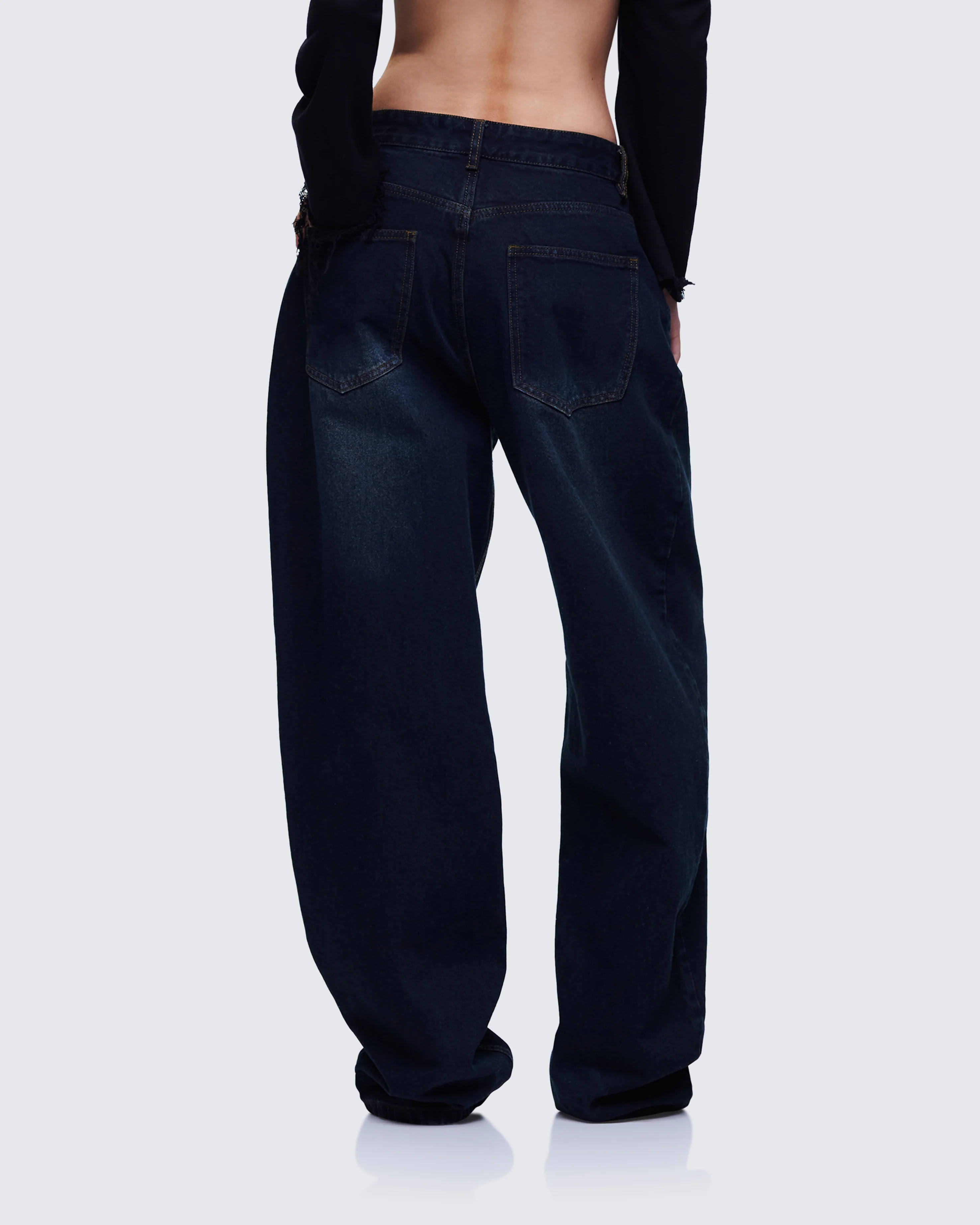 Haylie Blue Denim Baggy Pant - Image 4