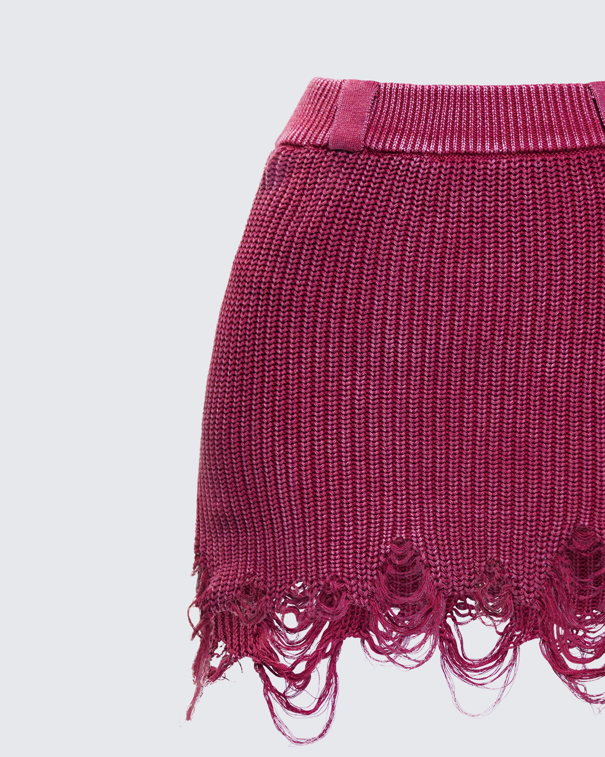 Hebe Washed Frayed Hem Mini Skirt - Image 6