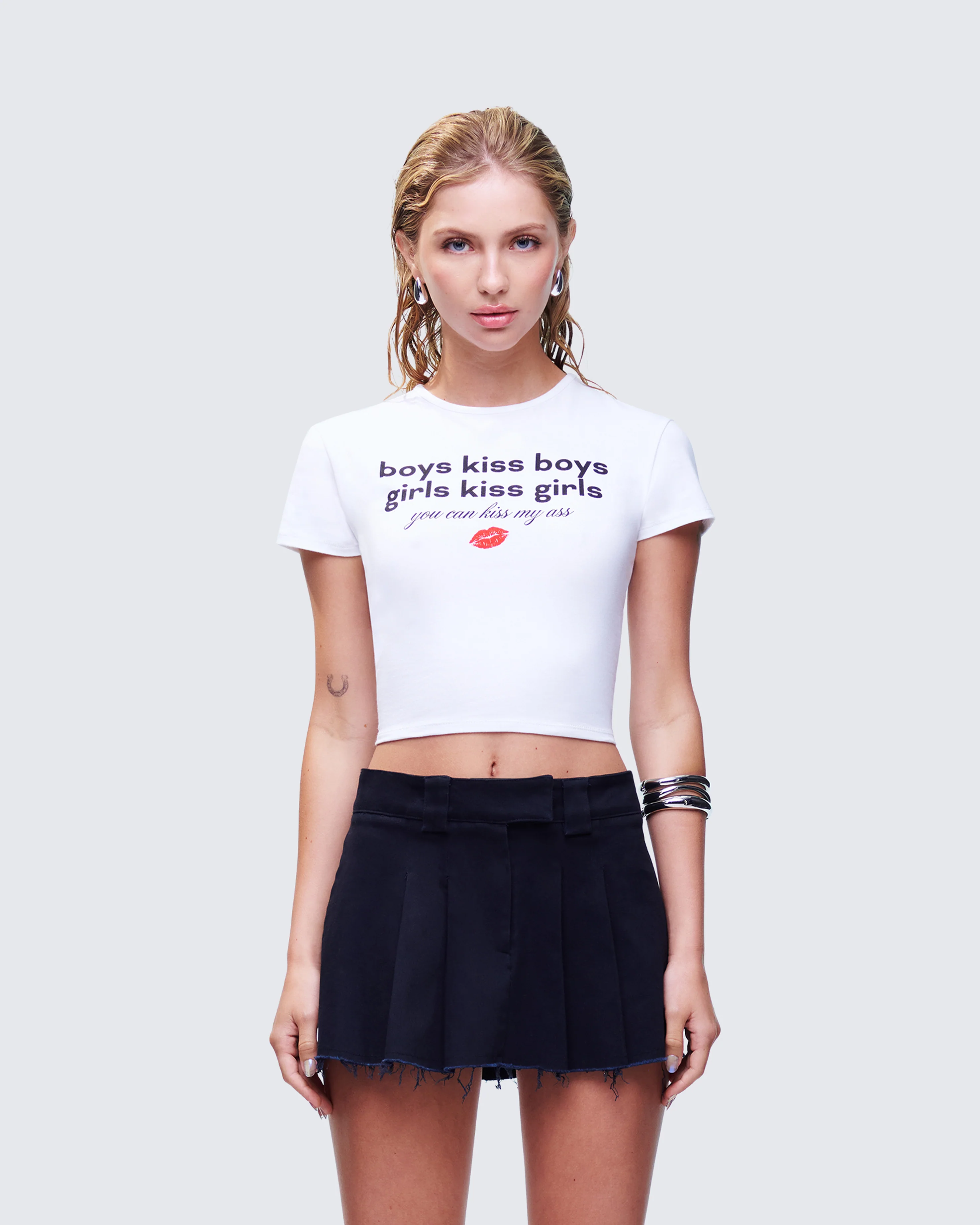 Hema White Slogan Baby Tee - Image 2