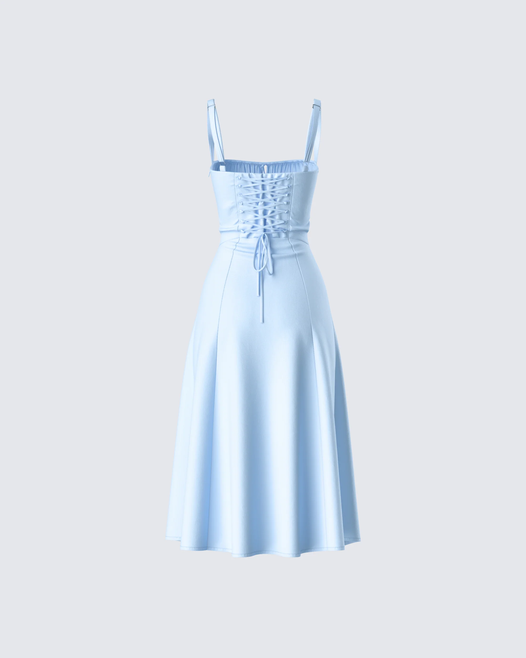 Hera Blue Corset Midi Dress - Image 3