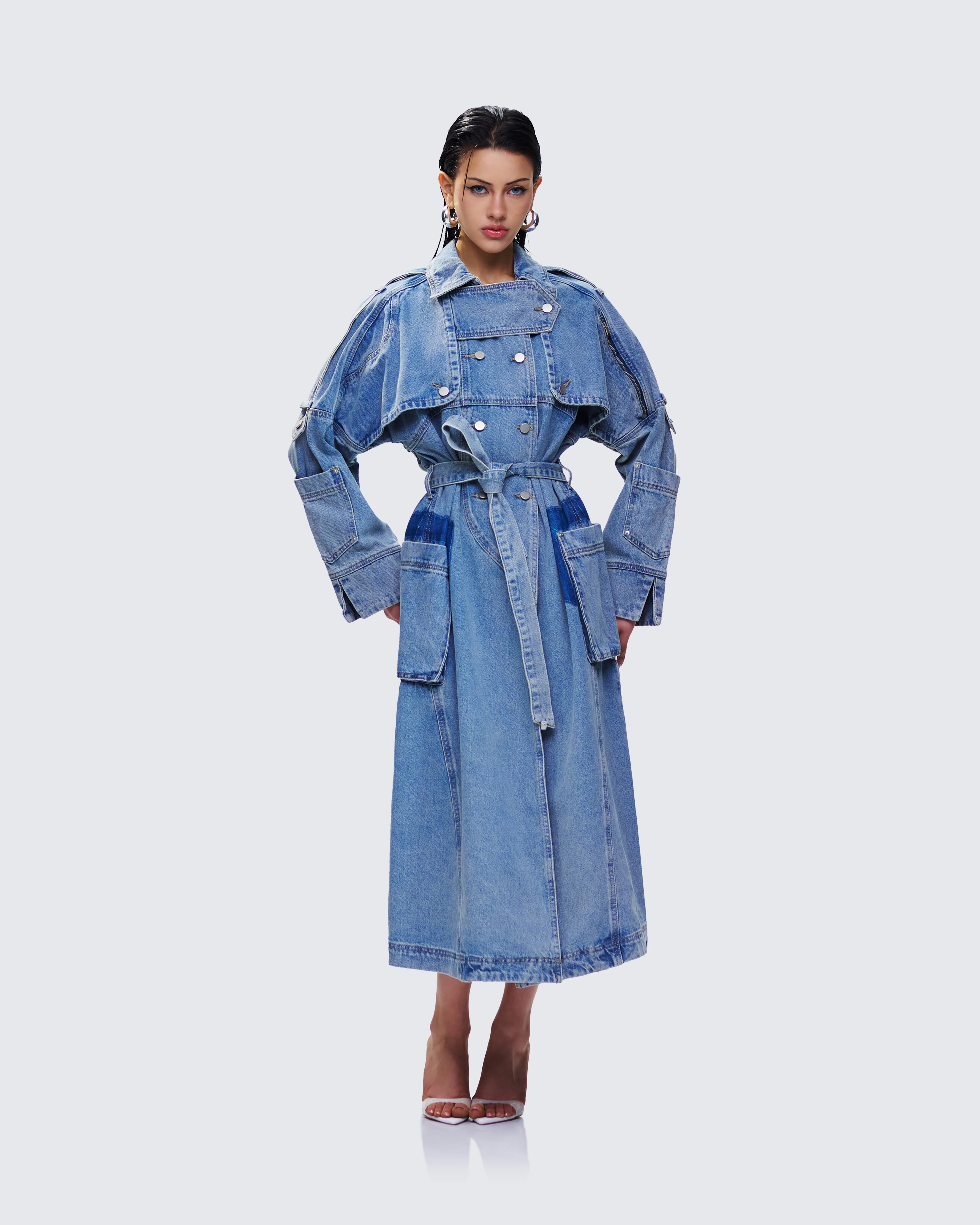 Hestia Denim Trench Coat - Image 3