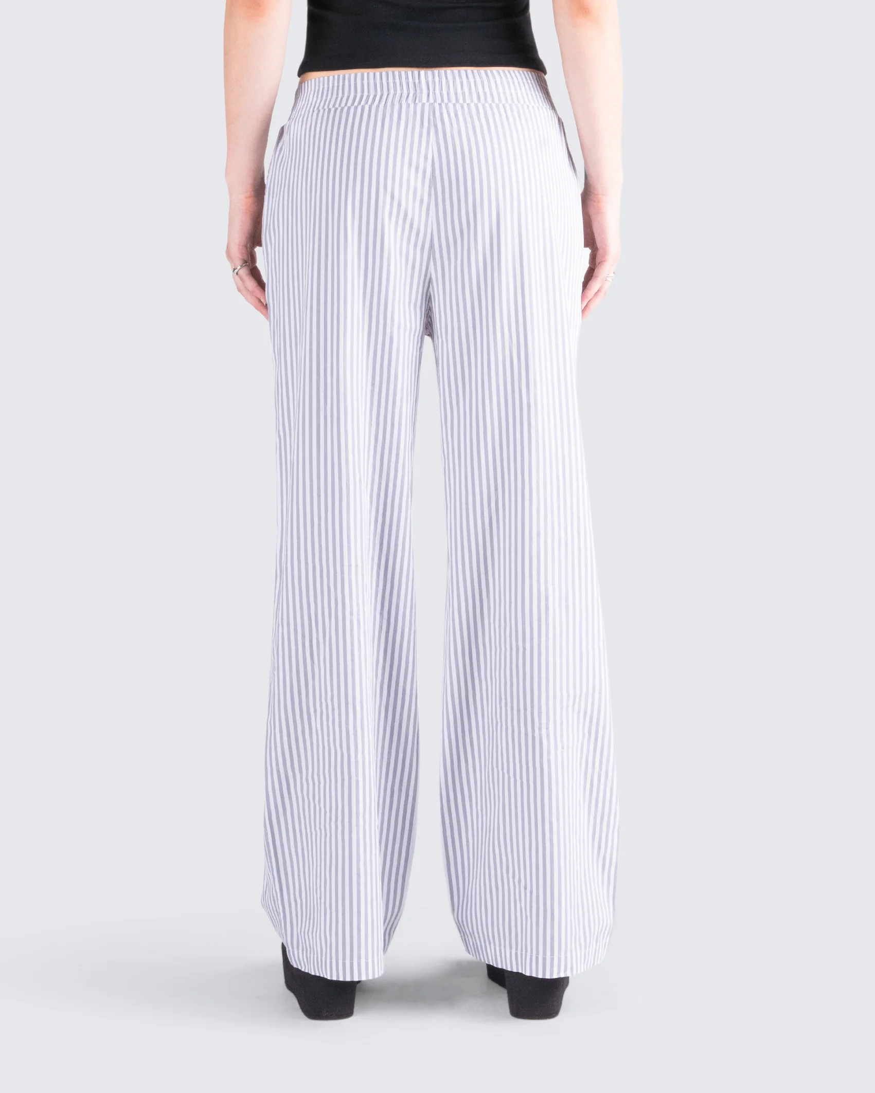Hetty Grey Stripe Poplin Pant - Image 6