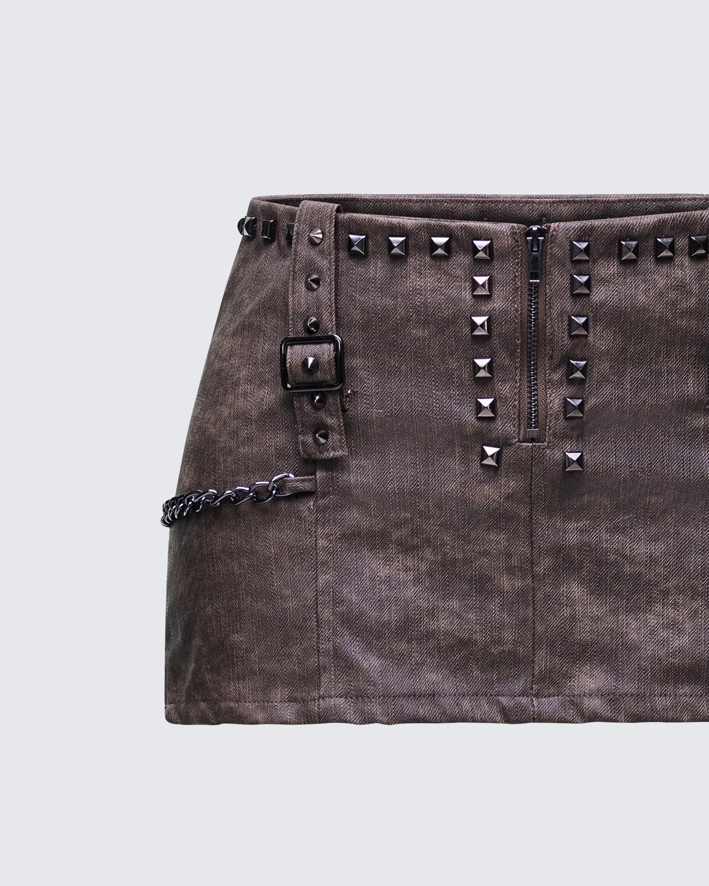 Hosea Brown Vegan Leather Micro Mini Skirt - Image 6