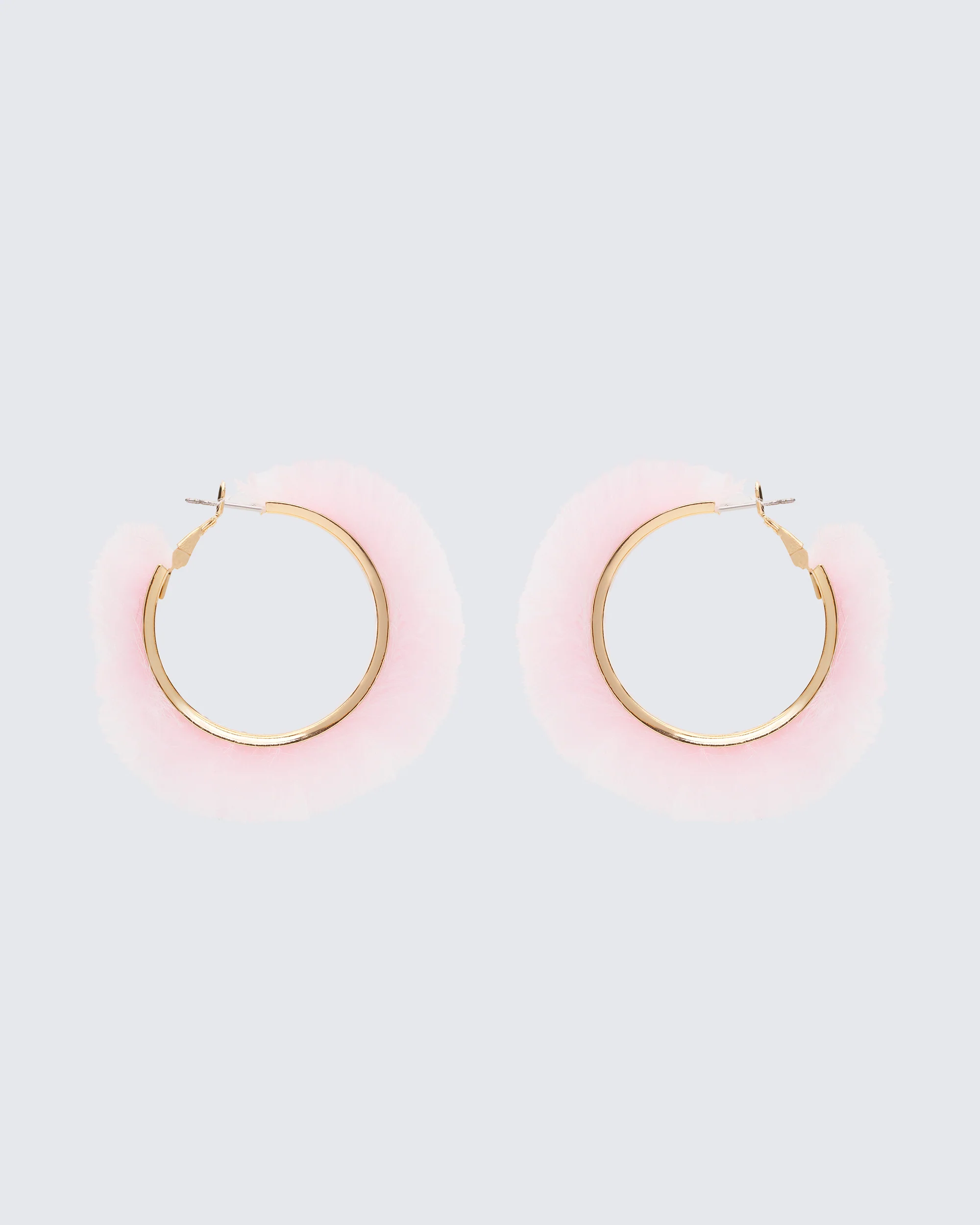 Huntleigh Pink Fur Hoop Earrings - Image 2