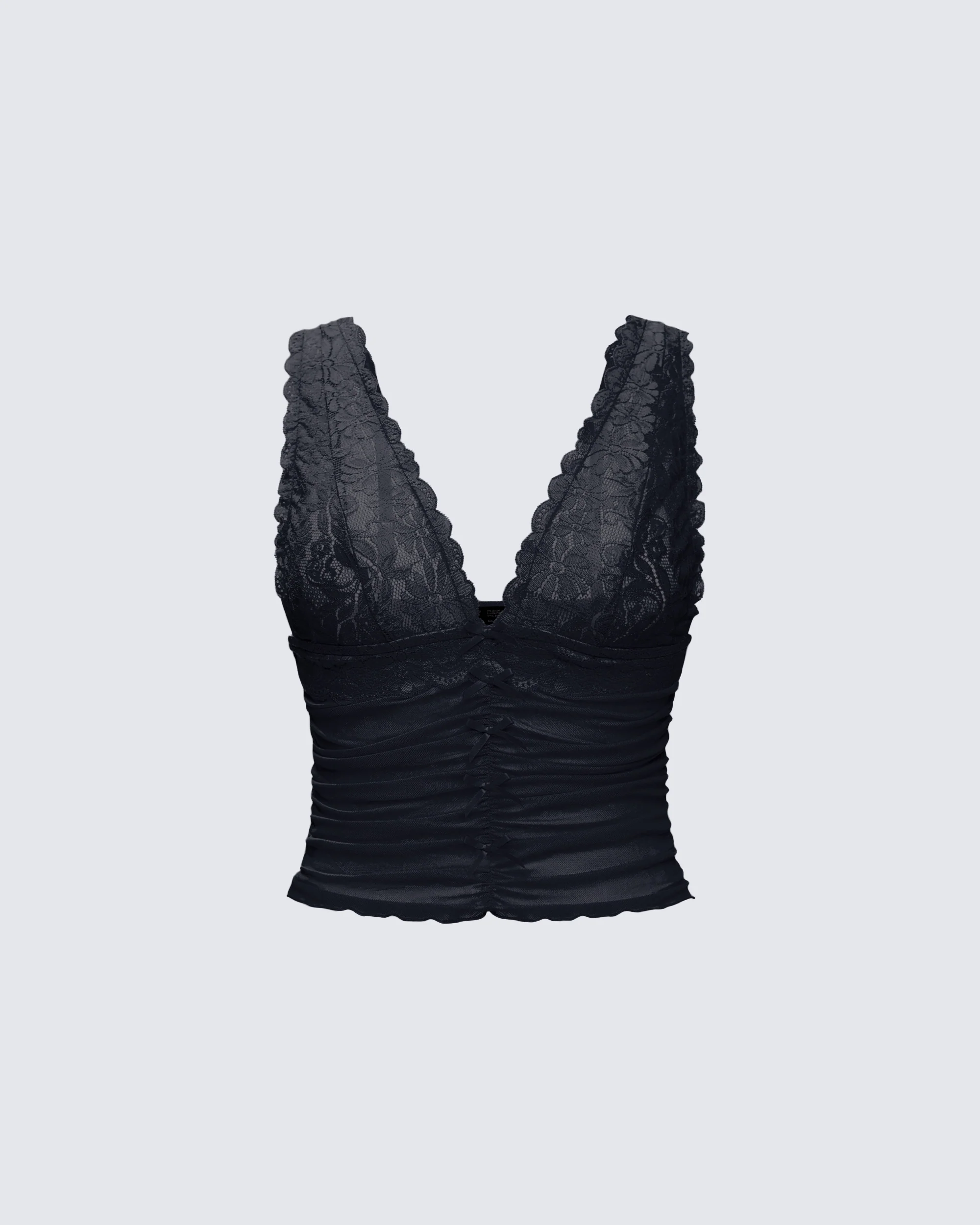 Hyacinth Black Floral Bow Detail Top