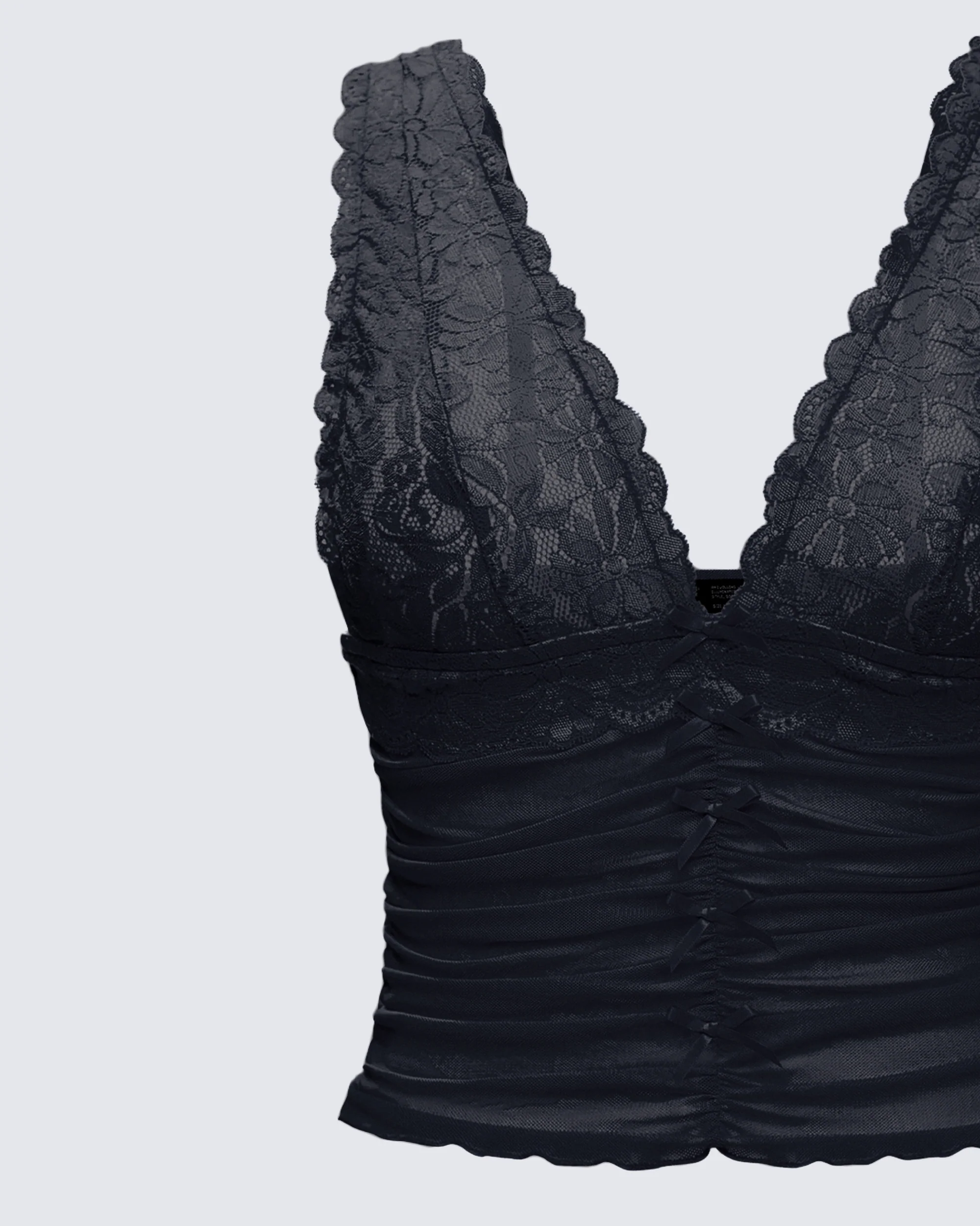Hyacinth Black Floral Bow Detail Top - Image 6