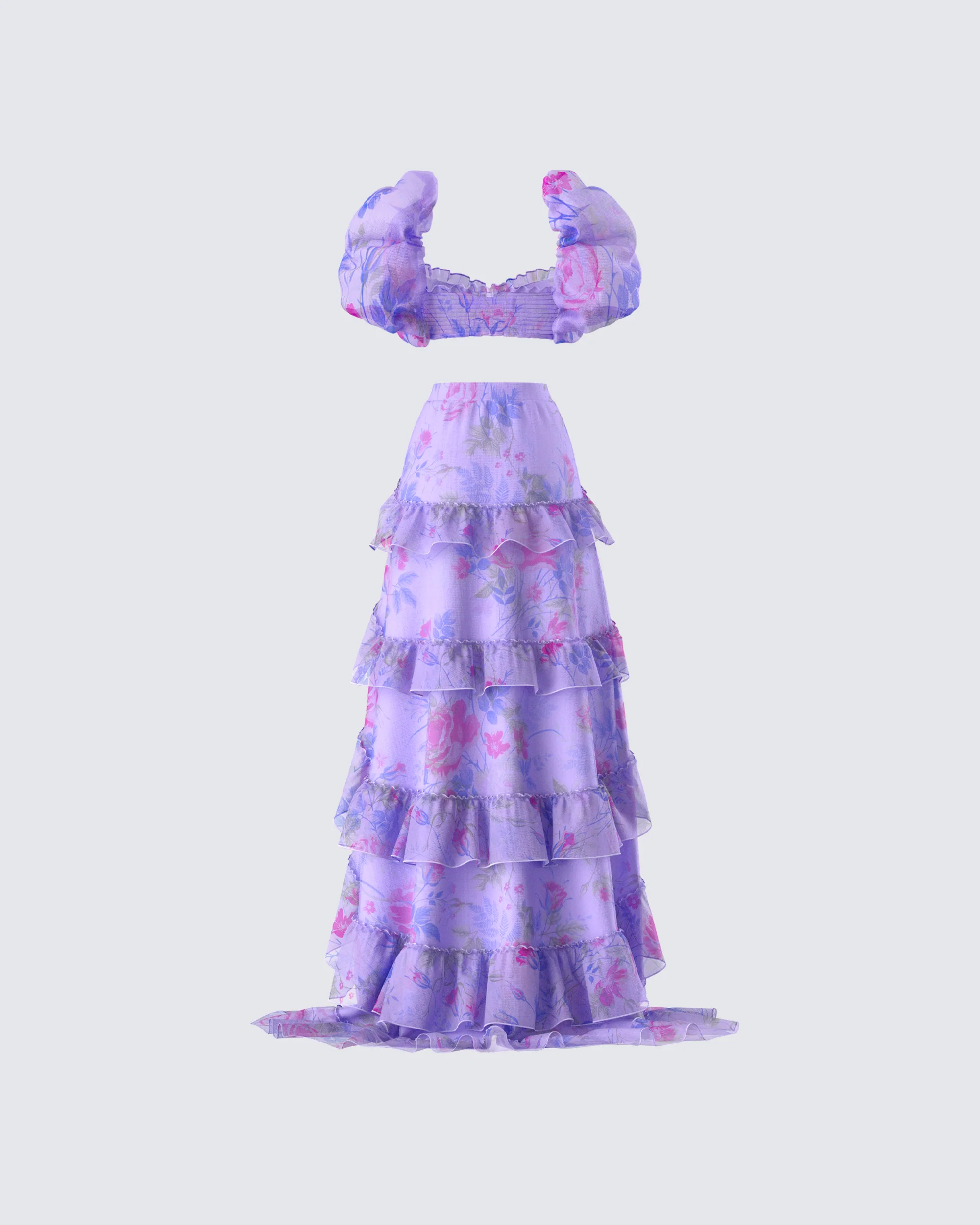 Ida Purple Floral Maxi Set - Image 3