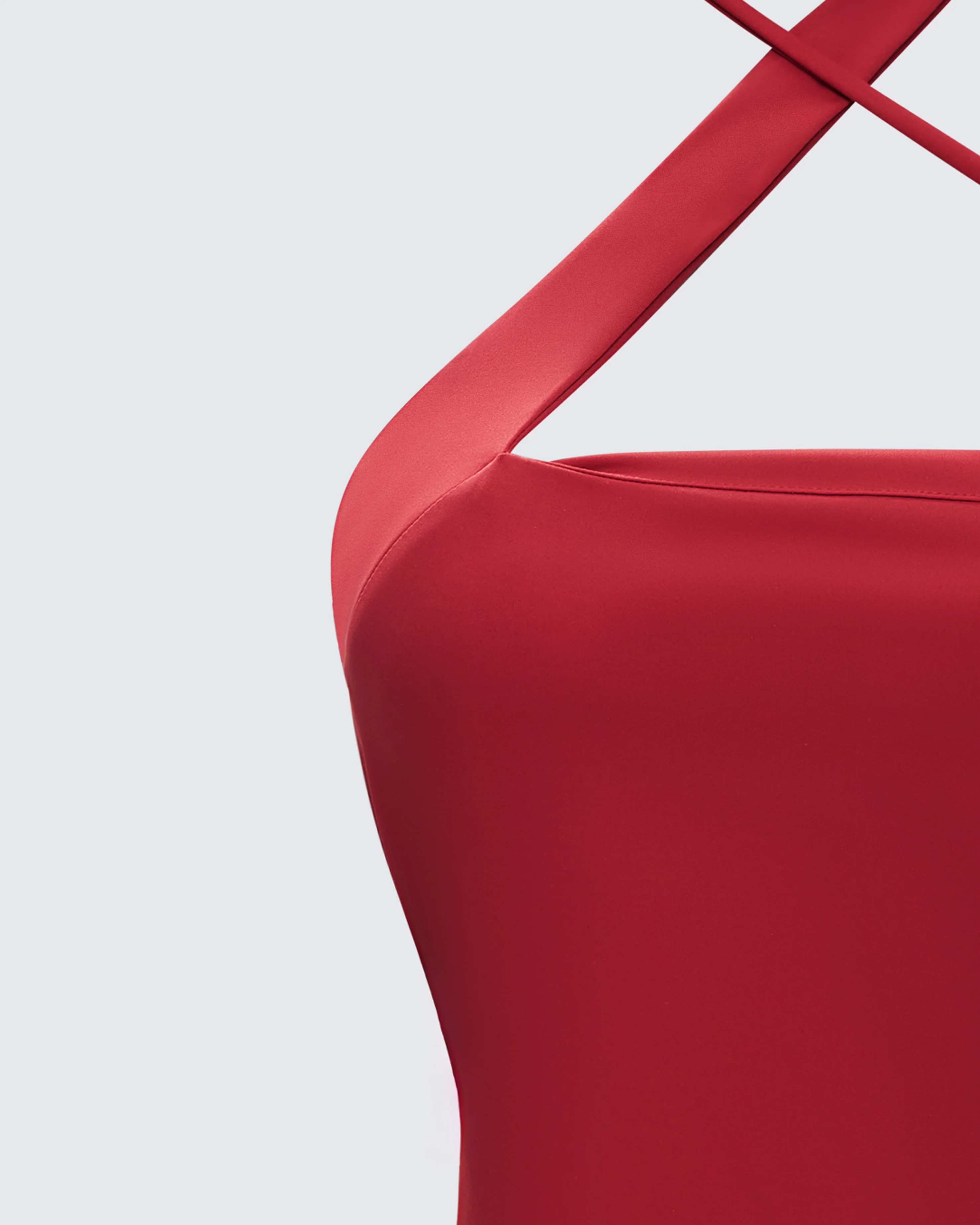 Idalia Red Asymmetrical Halter Top - Image 6