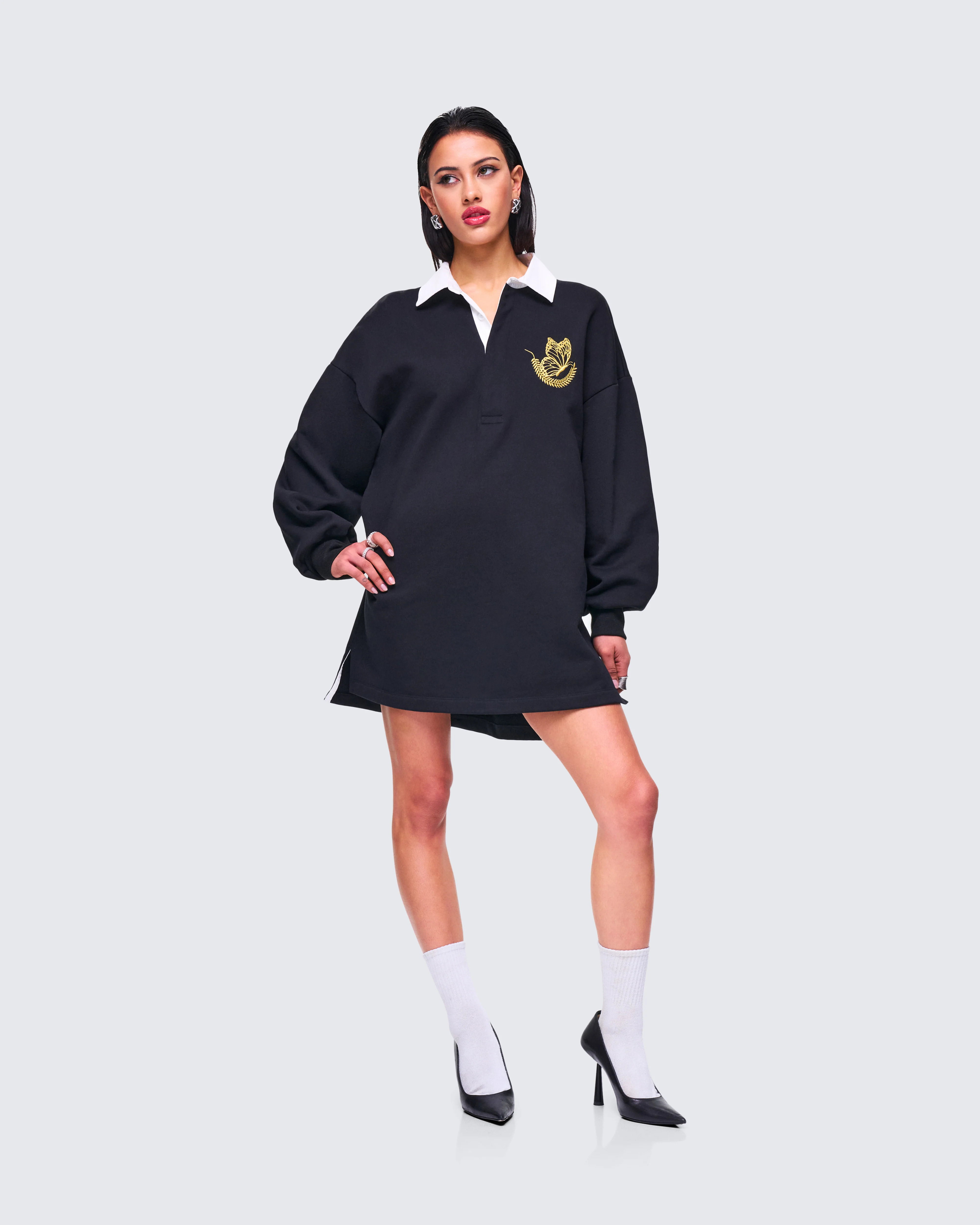 Iden Black Rugby Polo Dress - Image 5