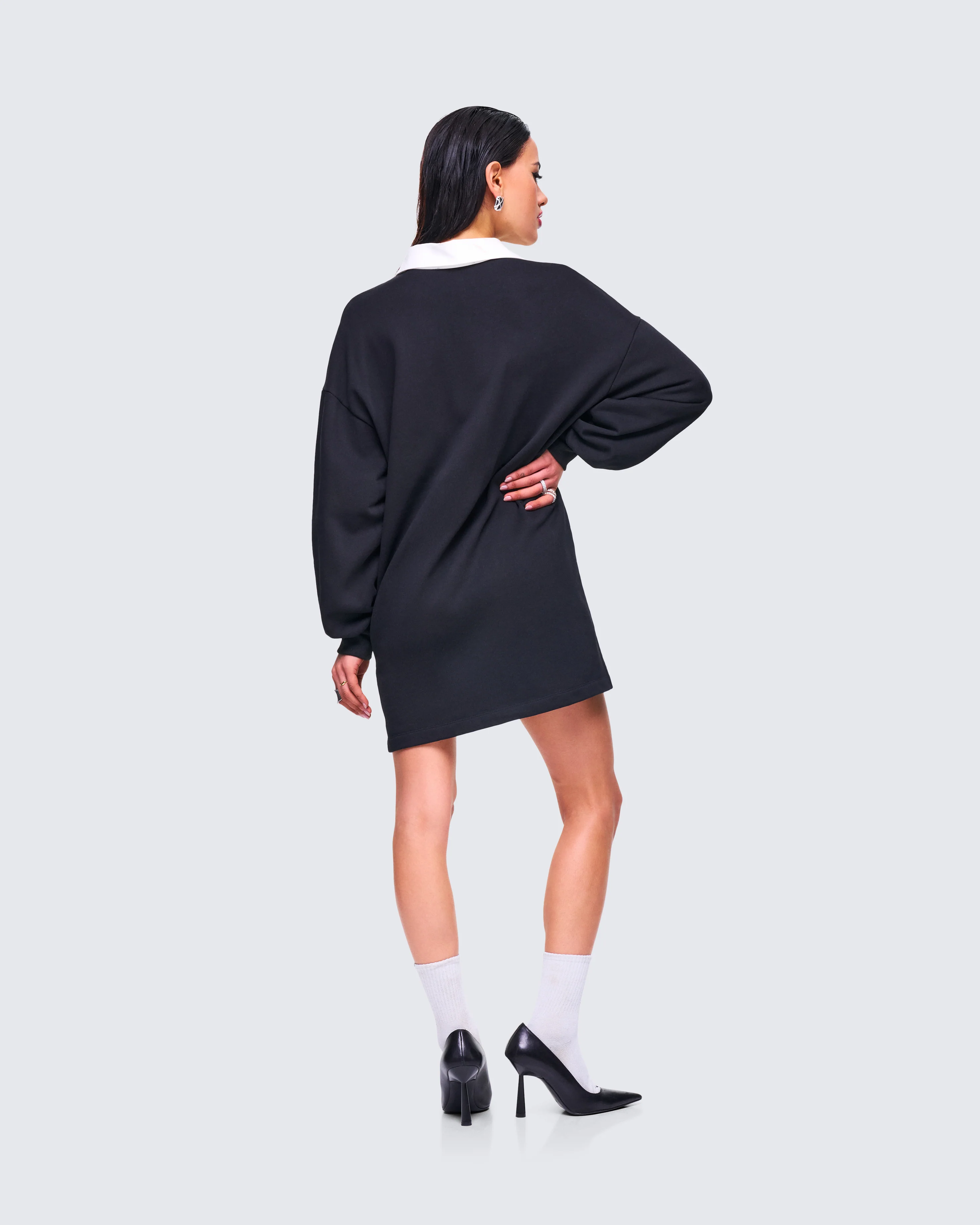 Iden Black Rugby Polo Dress - Image 7