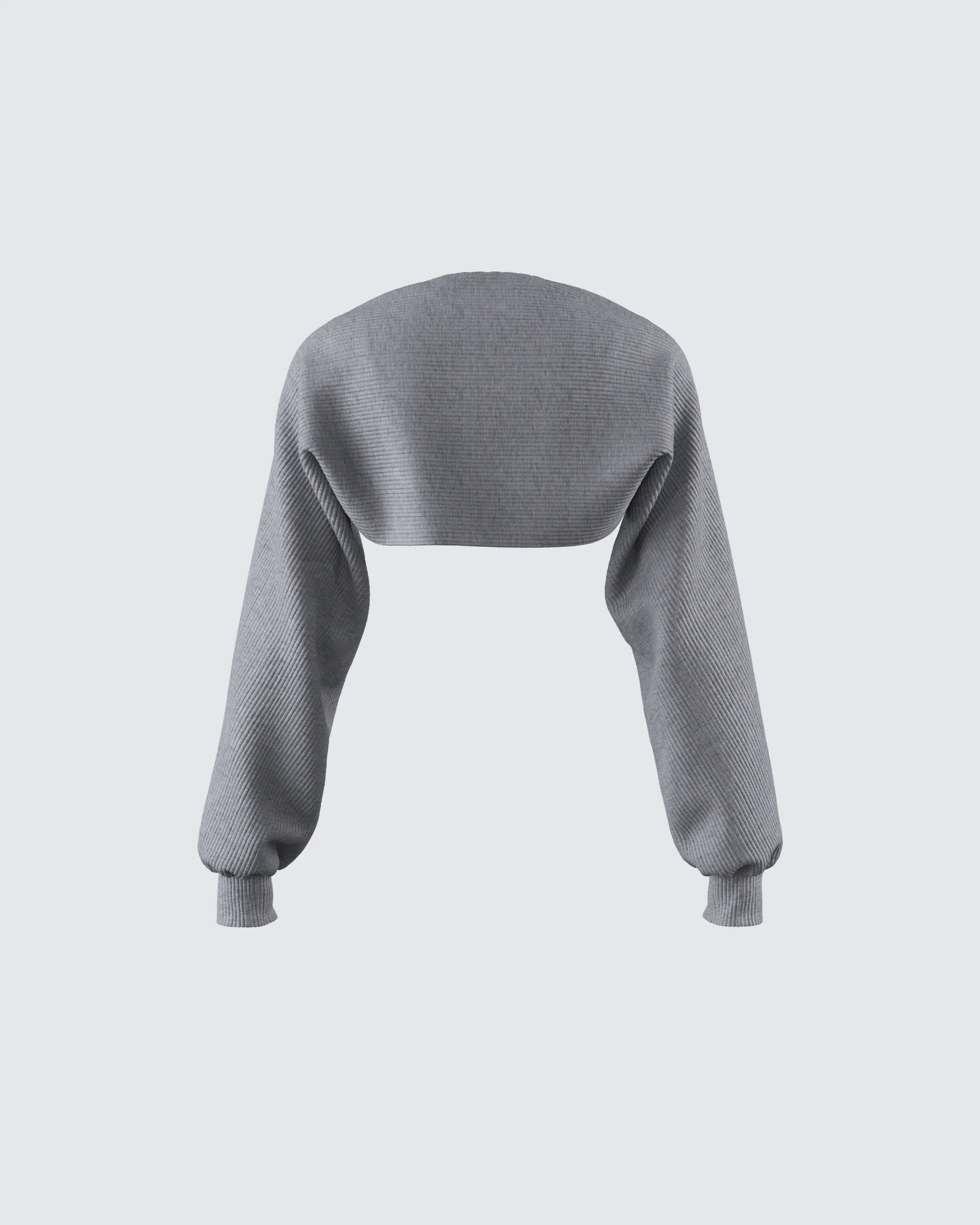 Ilana Grey Rib Shrug Sweater Top - Image 3
