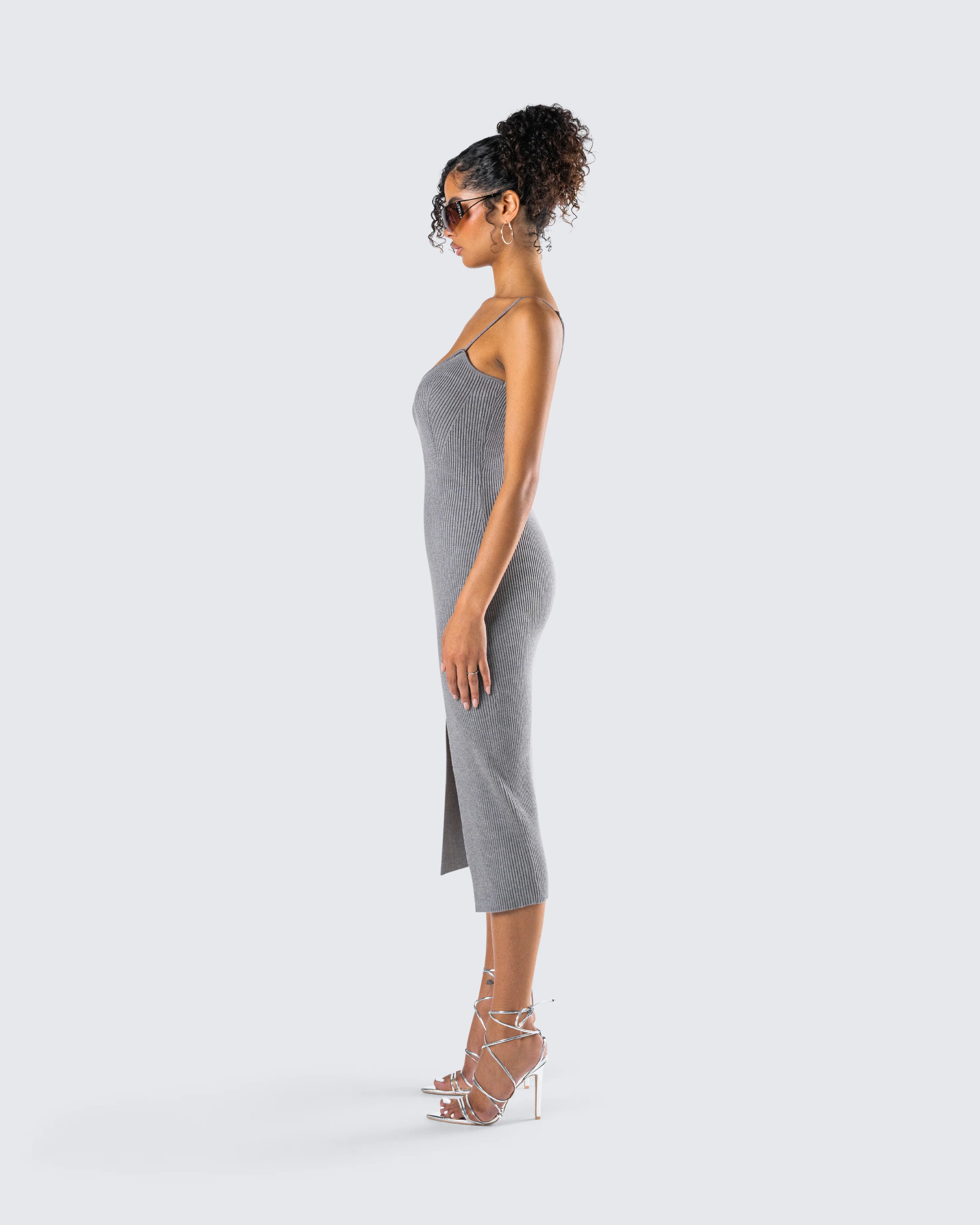 Ilana Grey Rib Sweater Dress - Image 6